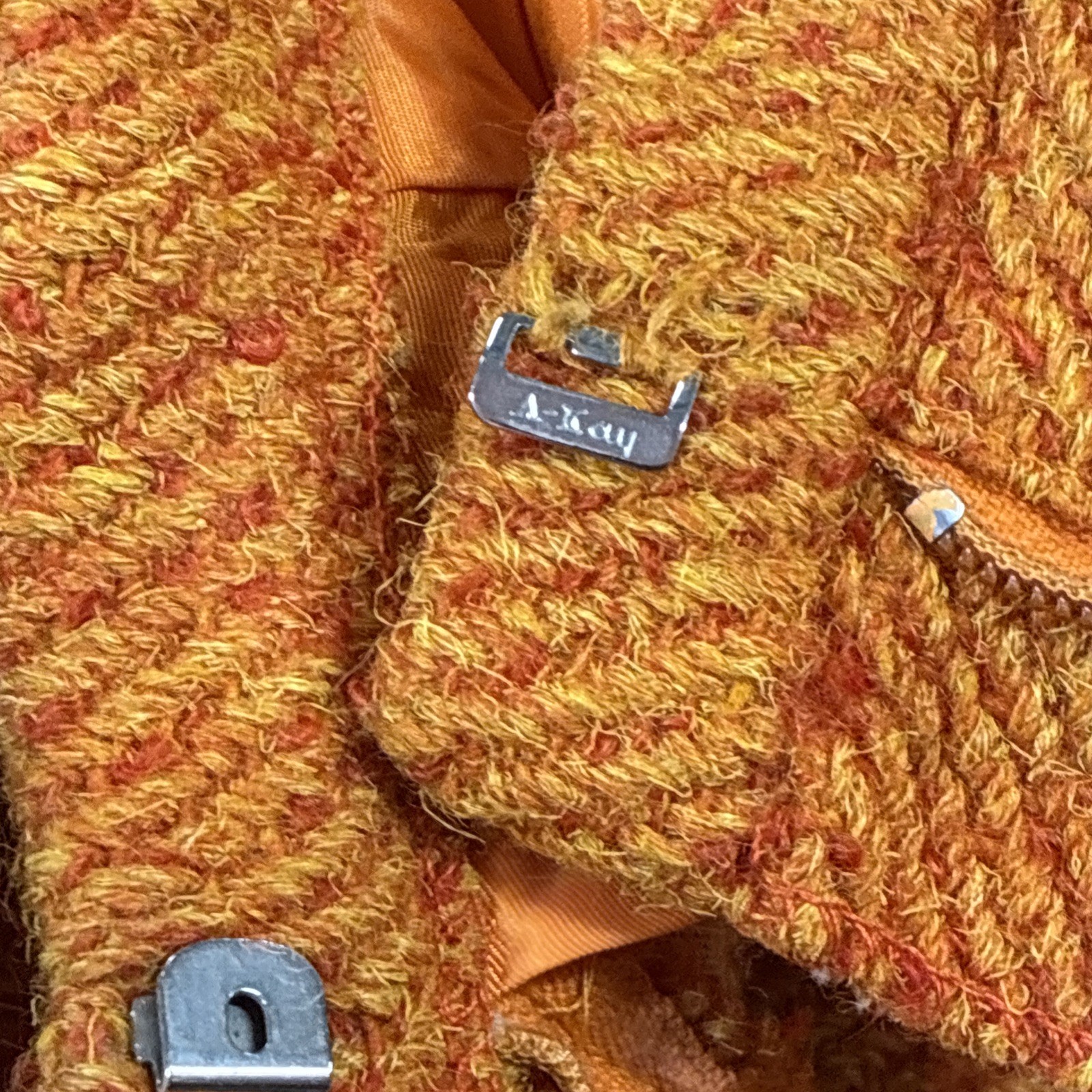 VTG 1960s Peck & Peck Fifth Avenue Orange Wool Jacket Skirt Suit – Union label