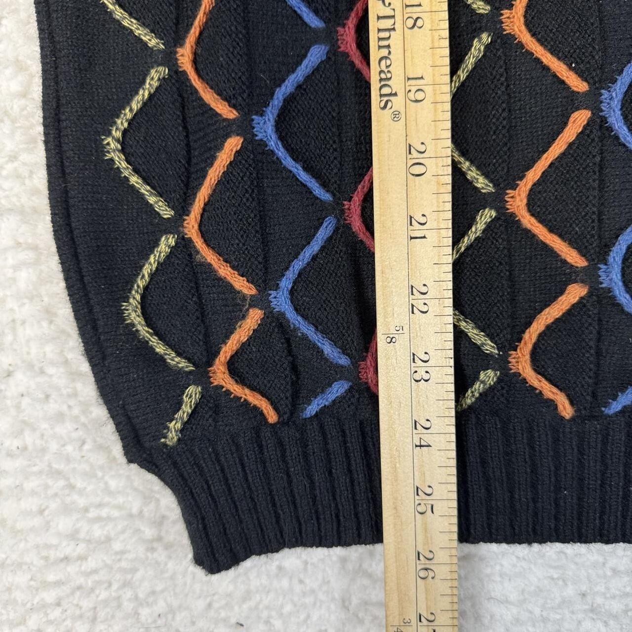 Vintage 80s/90s Colorful Stitched Knit Sweater • M