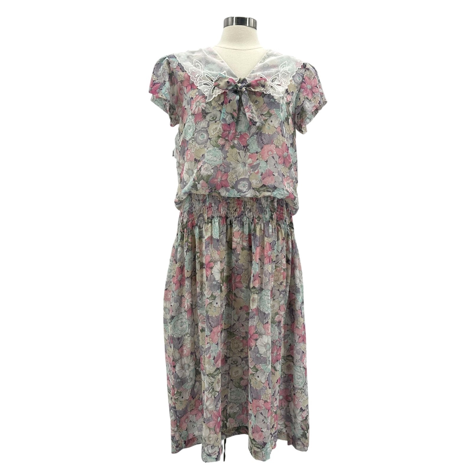 Vintage Dawn Joy Fashions Juniors 11 Dress Floral Midi Multicolor Boho Cottage
