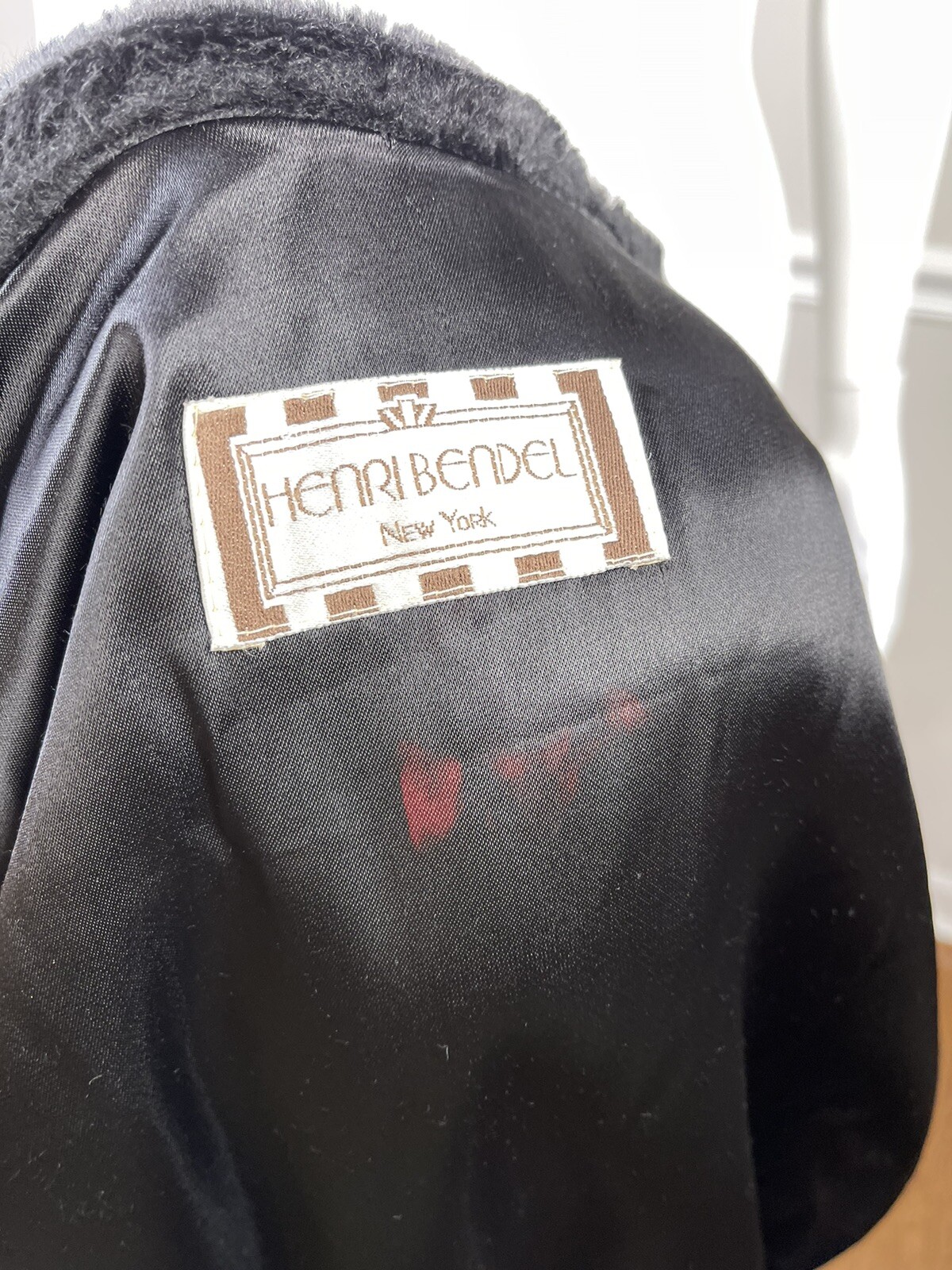 Vintage Henri Bendel New York brown Black faux fur hooded mob wife coat medium L
