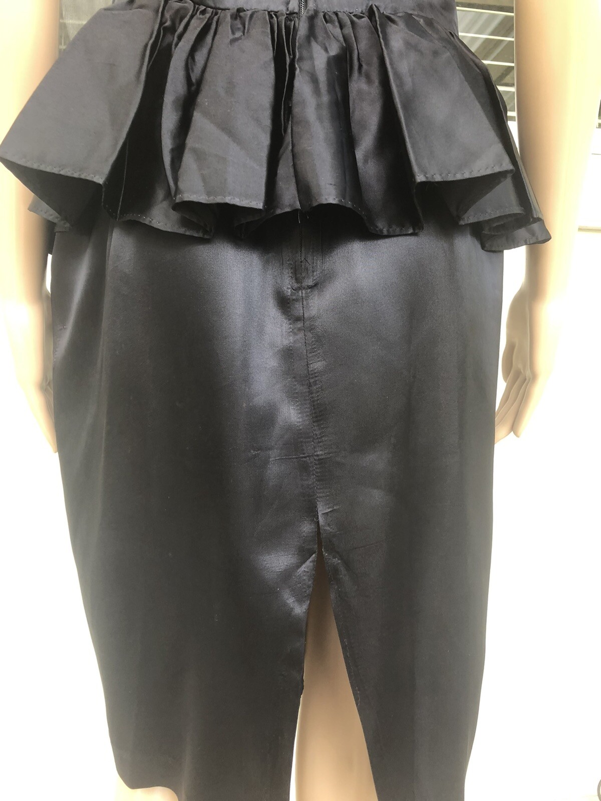 Vtg 80s Glenrob USA Black Sequin Strappy Cocktail Party Evening Dress S