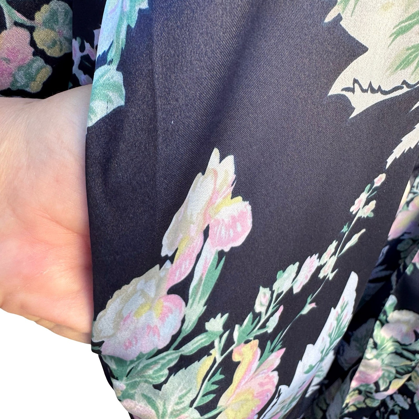 Victorias Secret Vintage Regency Floral Satin Robe Cottagecore Coquette NO BELT