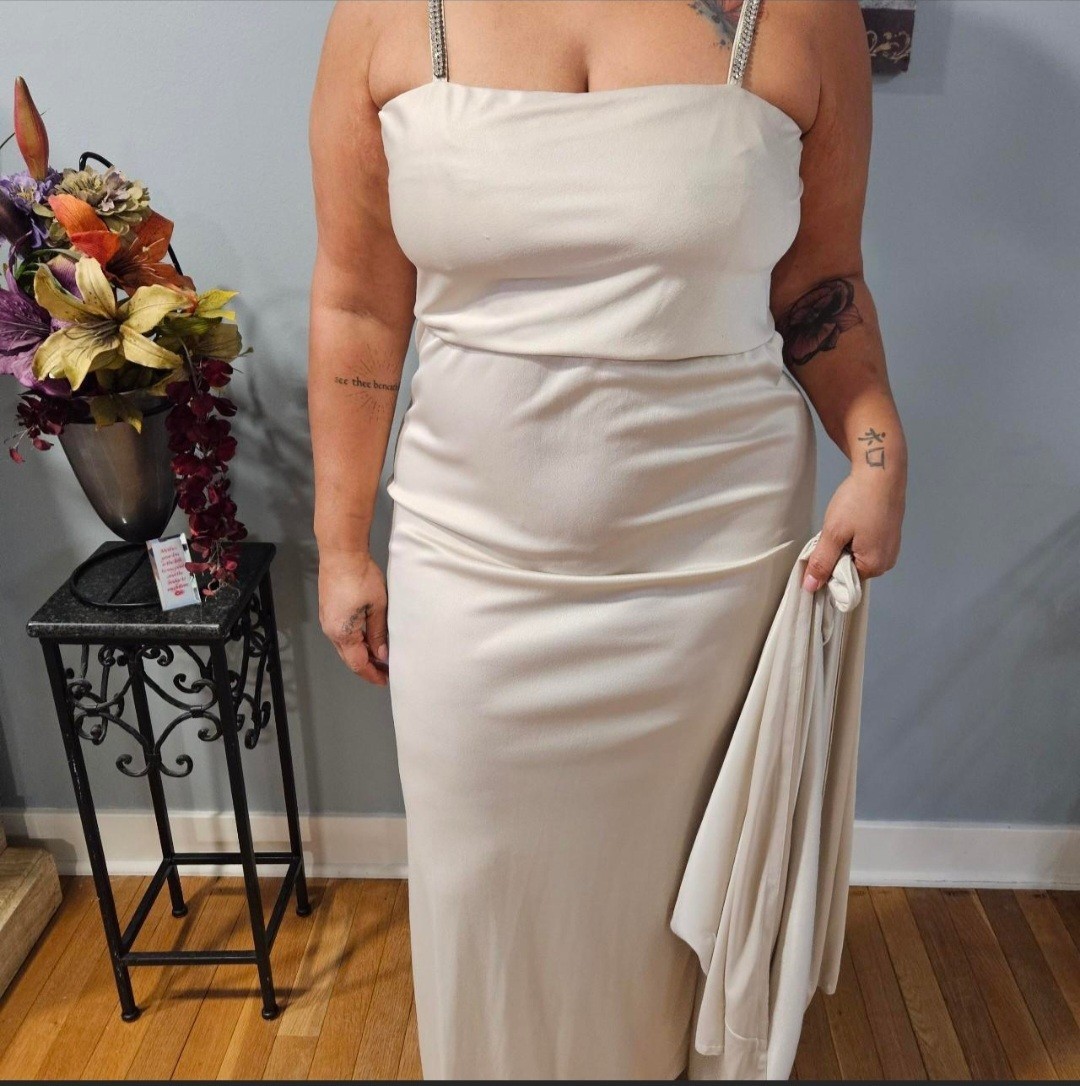 Vintage 70s Silver Elegant Dress With Bolero Top