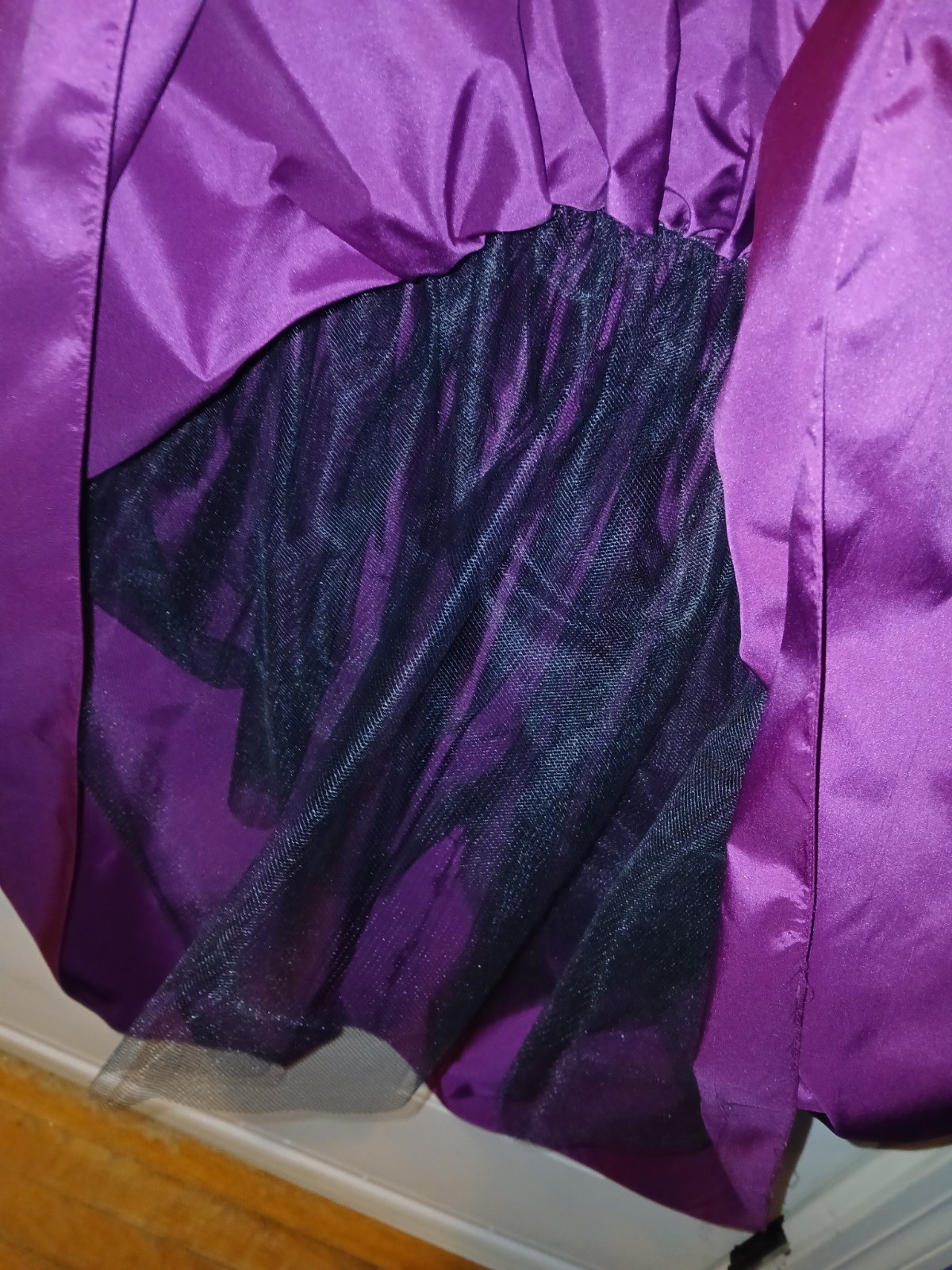 Vintage 1990 Black Velvet and Magenta Formal Gown Or Prom Dress Size 13/14 L
