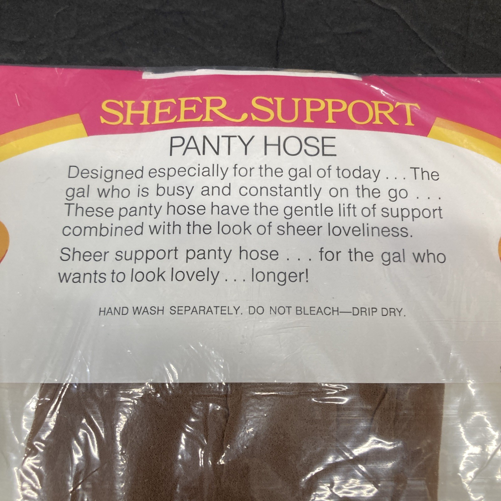 Vintage Sheer Support Pantyhose 140-175 Lbs Med /Tall Beige #343 NEW