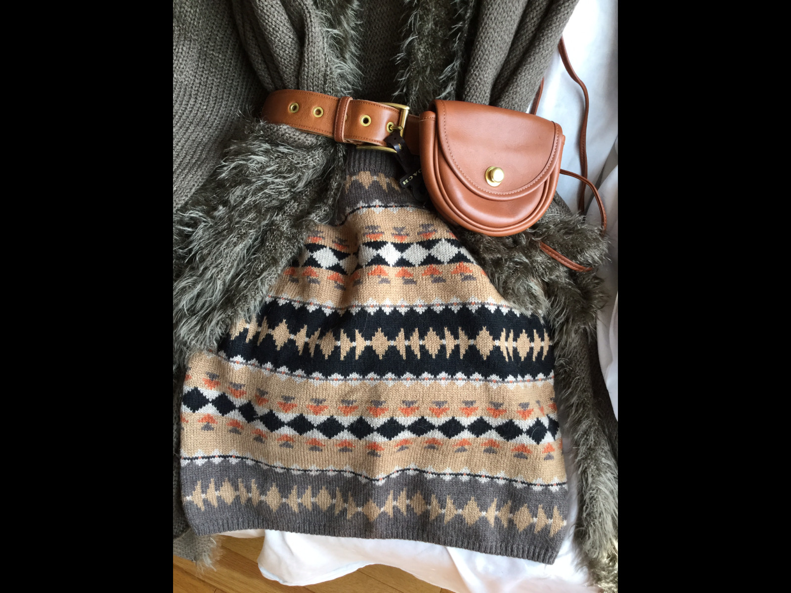 Vintage Victoria’s Secret Moda Int’l KNIT Mini SKIRT Southwestern BOHO Print XS