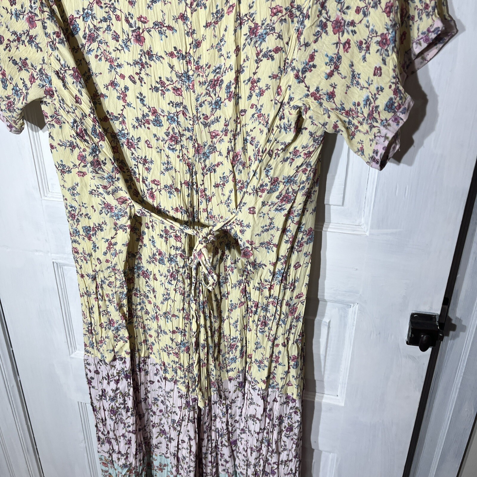 VTG Allison Woods Floral Tiered Pastel Cottagecore Maxi Dress Size B2