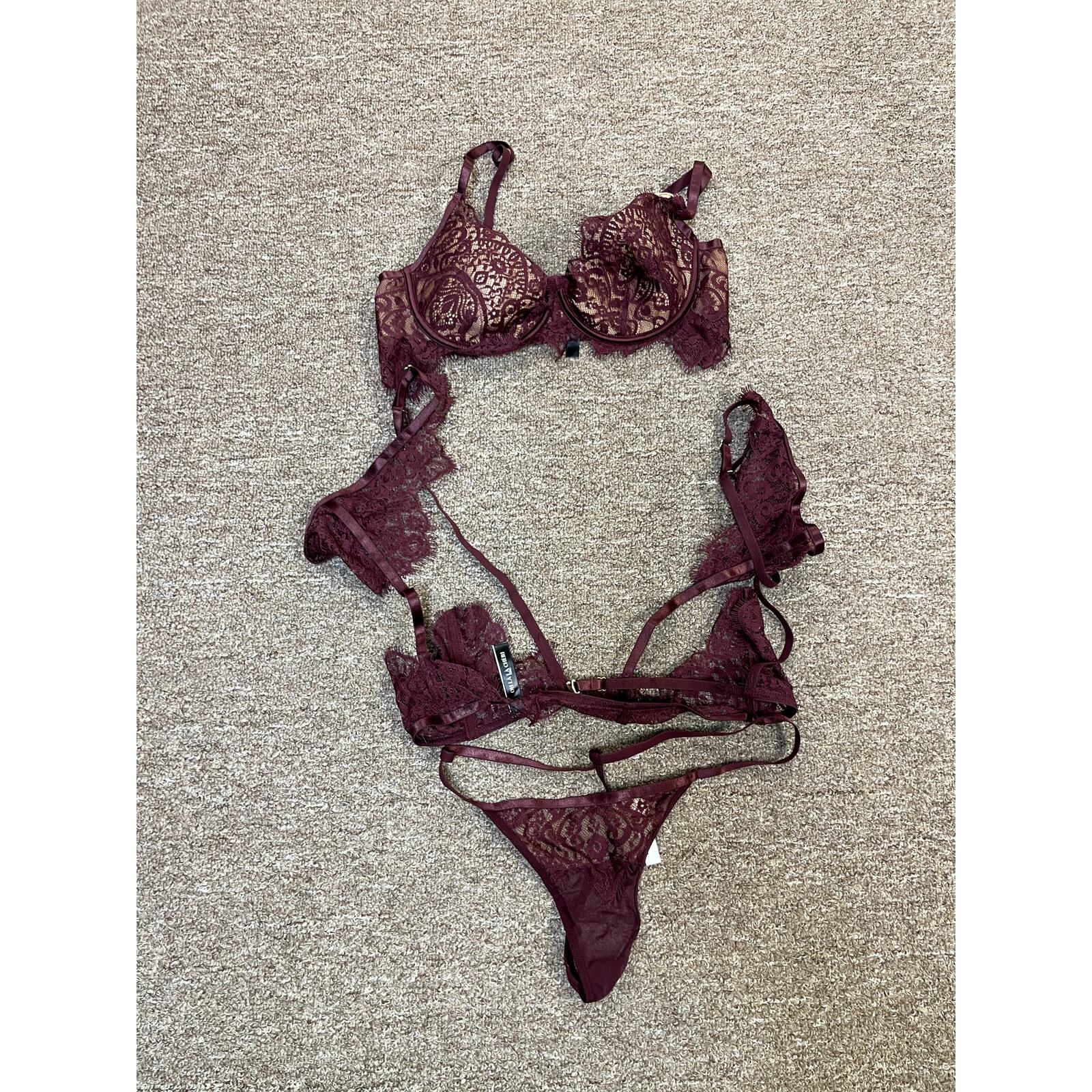 Oh Lala Cheri Women’s Windsor Wire 3 Lingerie Kinsley Lace Underwire Bra Set – L