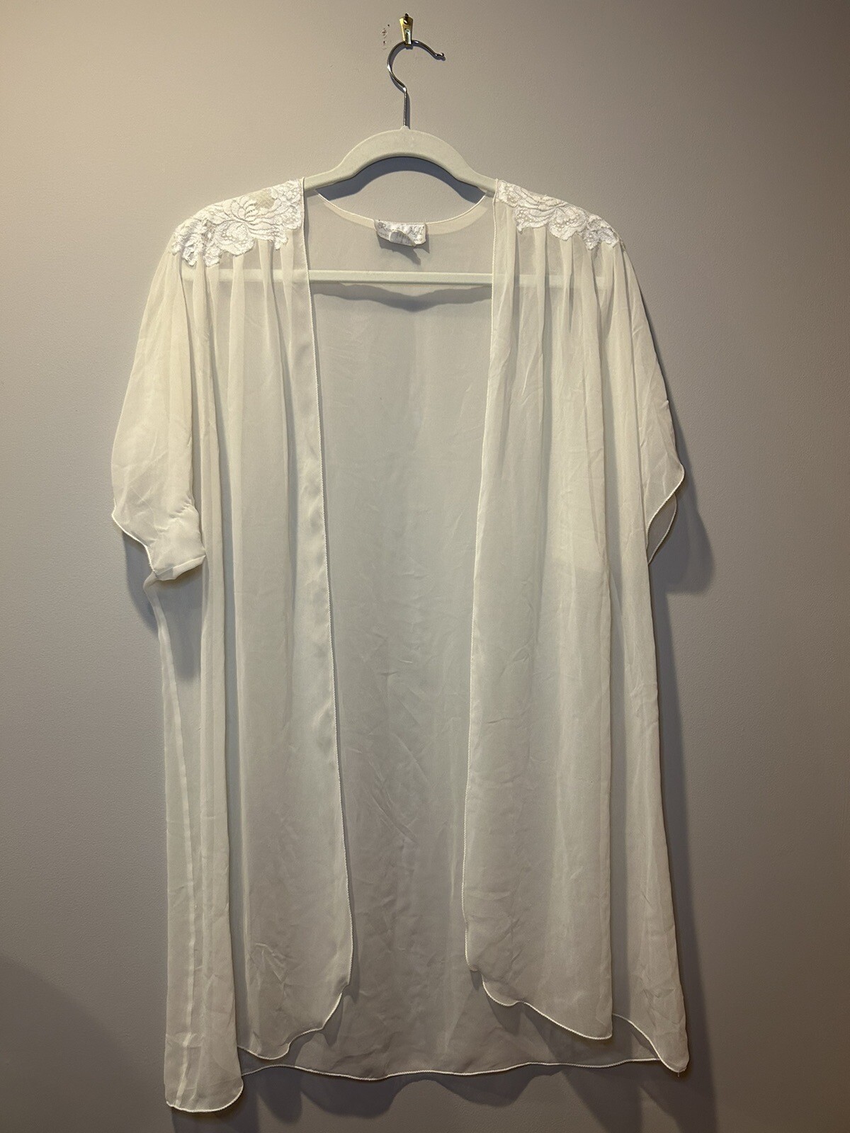 Vintage Romantic Night Sheer Nightshirt Appliqué Sexy Date OSFM
