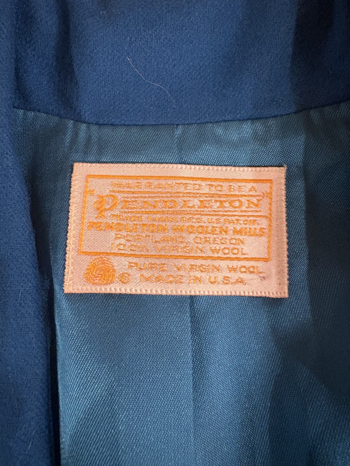 Vtg Pendleton 100% Virgin Wool Blue Blazer Jacket Classic Womens Sz 14