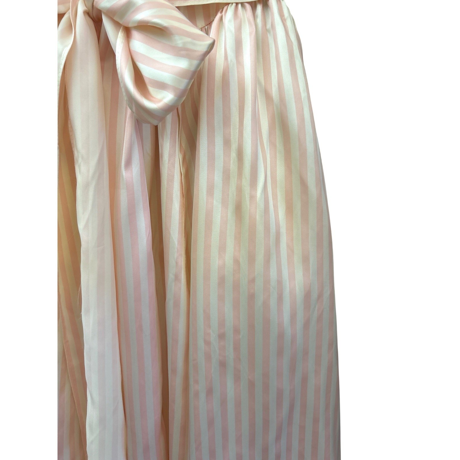 Vintage Gunne Sax Peach Stripe Bow Maxi Dress Prairie Romantic Cottagecore Rare