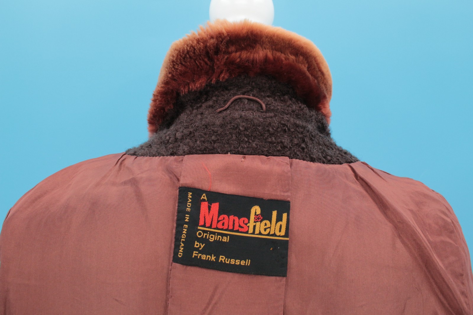 VTG Women’s 60s Dark Brown Boucle’ Wool Fur Collar Coat Sz S/M 1960s Mansfield