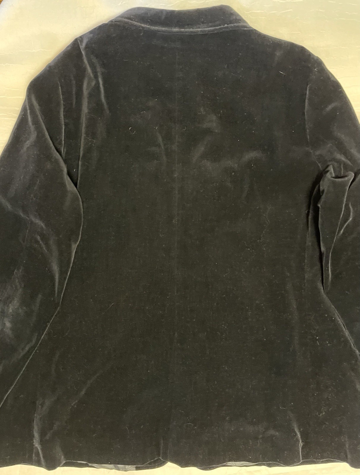 VINTAGE 70s DC Womens 44 XL-XXL Androgyny Black Velvet Blazer, Made in Japan
