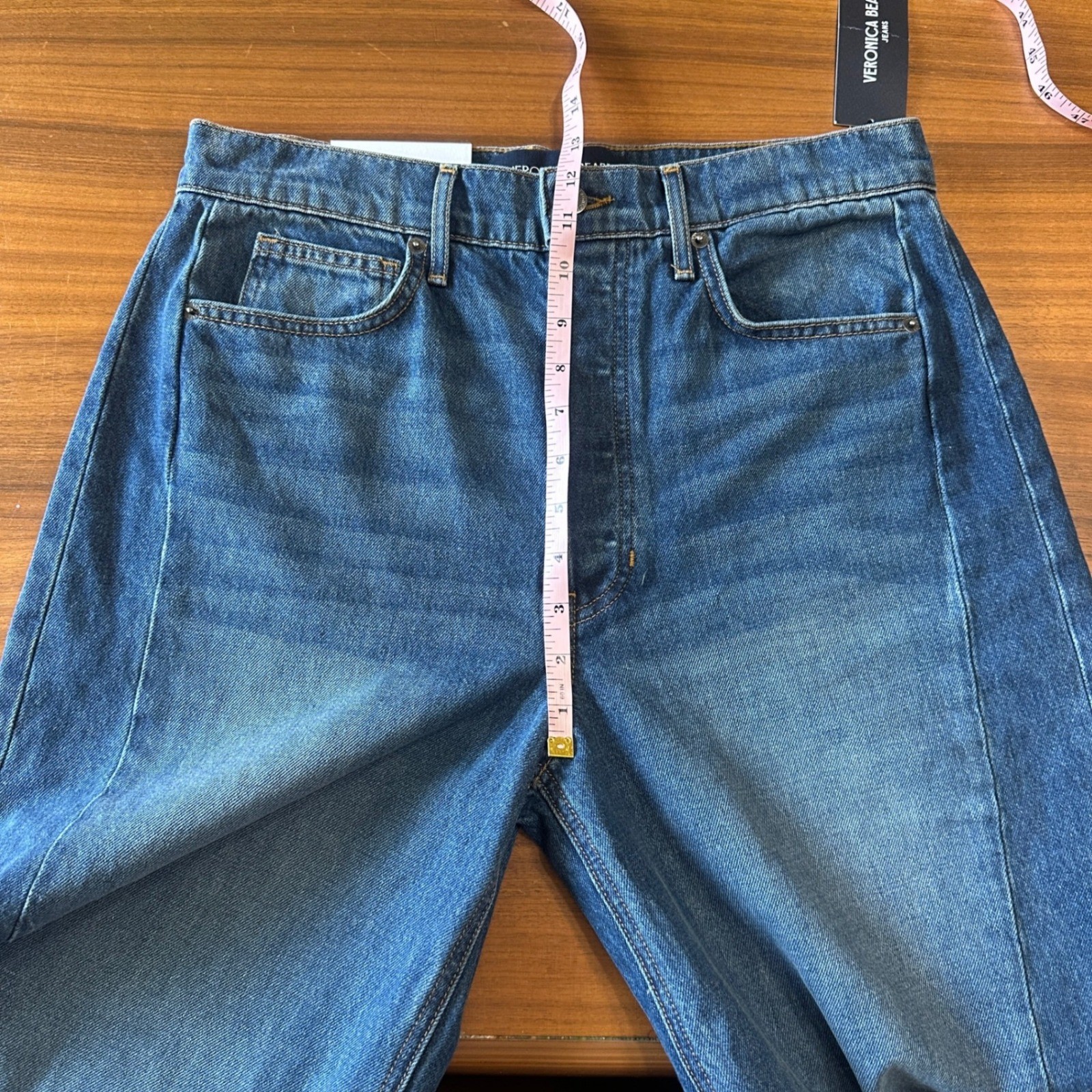 Veronica Beard Ryder Barrel Jeans Size 30 Balloon Equinox Blue Medium Wash NWT
