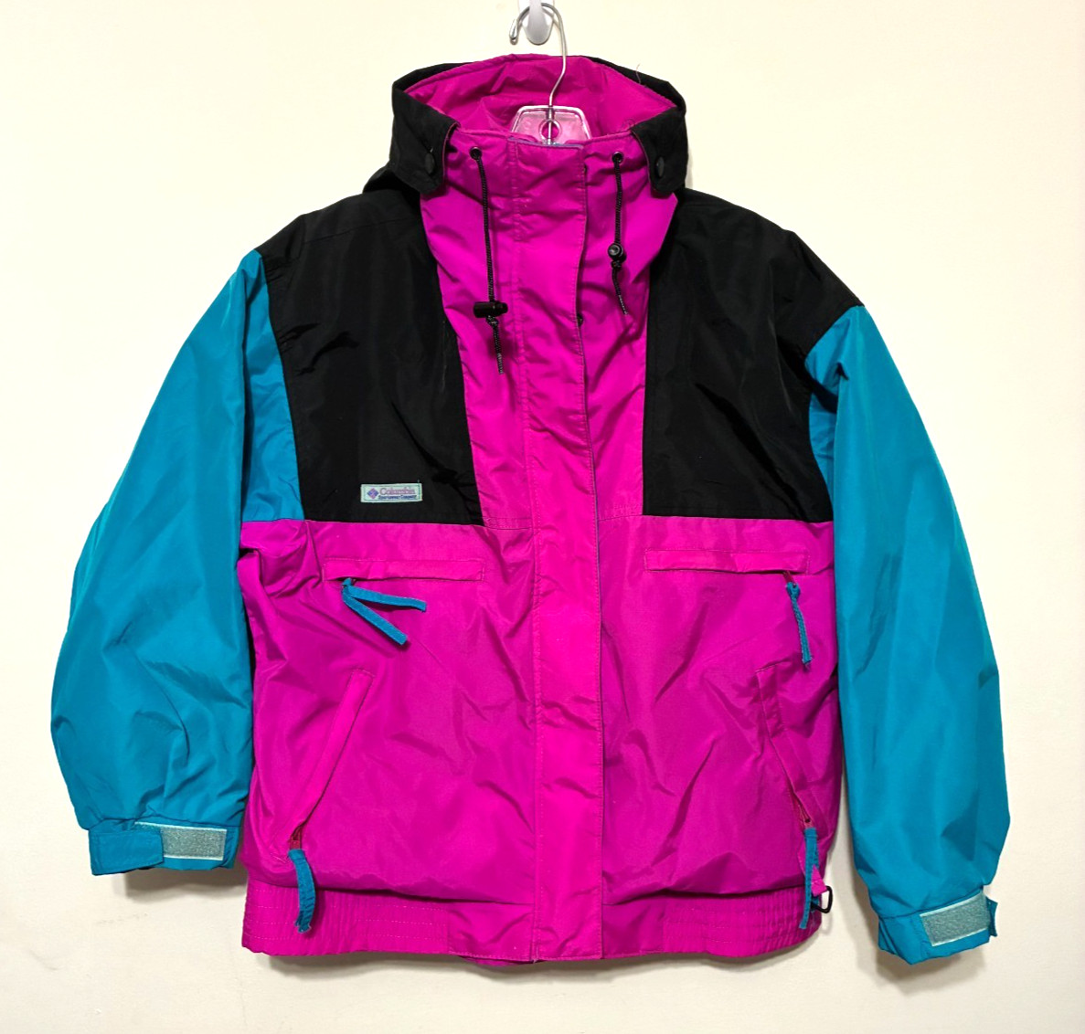 Vintage 1990’s Columbia Vamoose Ski Shell Jacket Neon Women’s M Wind Rain Proof
