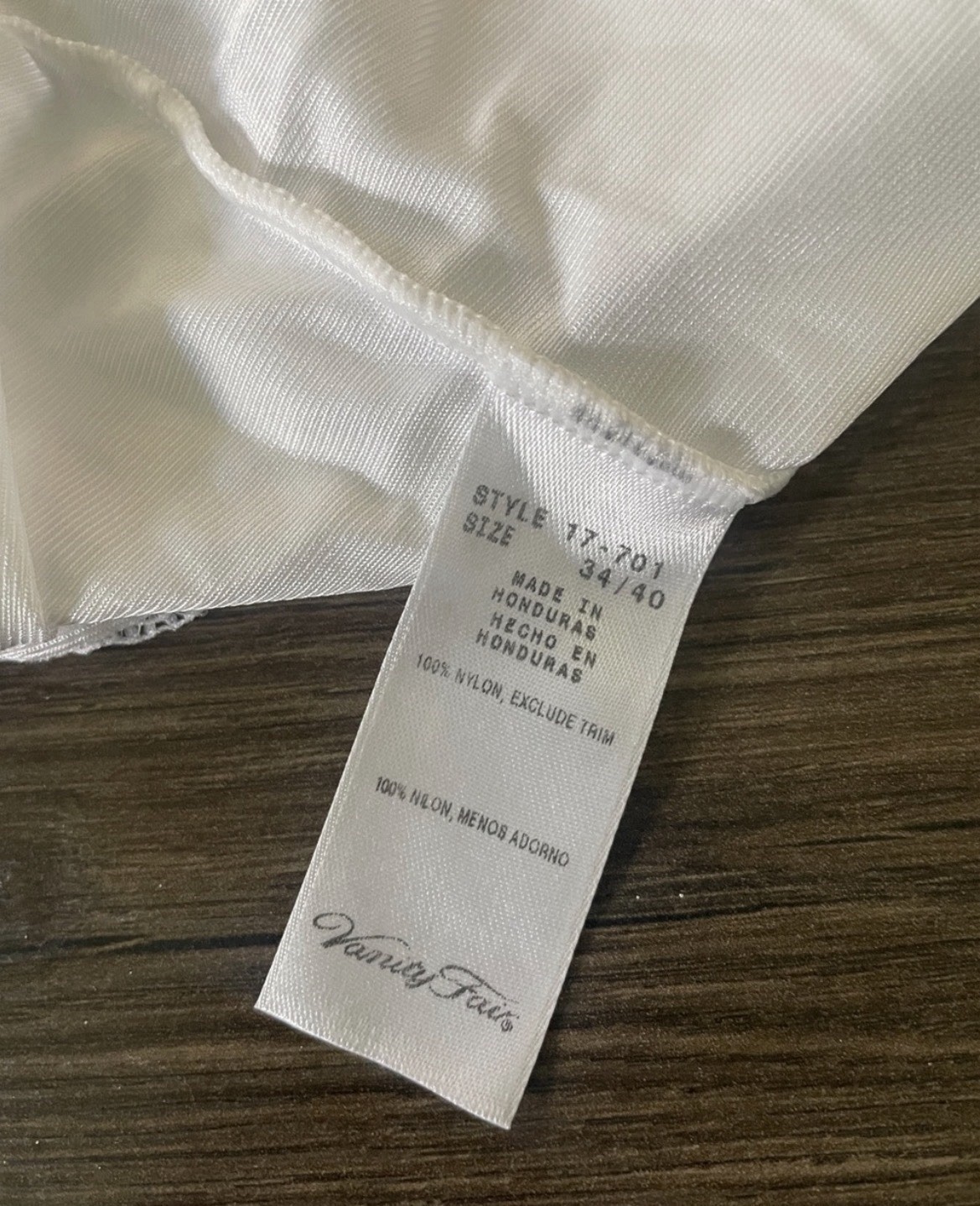 Vintage Vanity Fair White Lace Trim Camisole Slip, Size 34/40