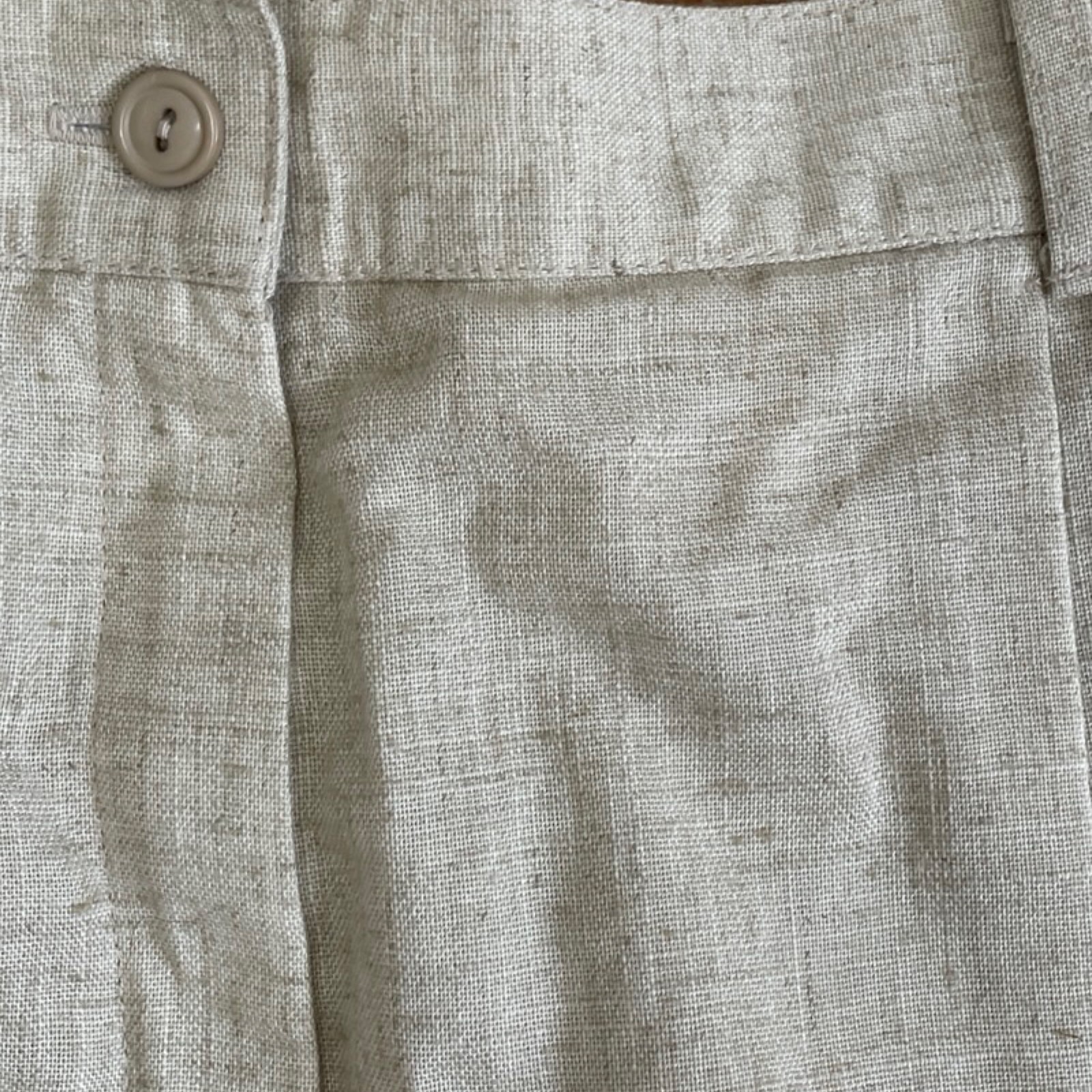Vintage Woven High Waist Pants Size XL 32-33″ Waist 1990s Beige/Oatmeal Pleated