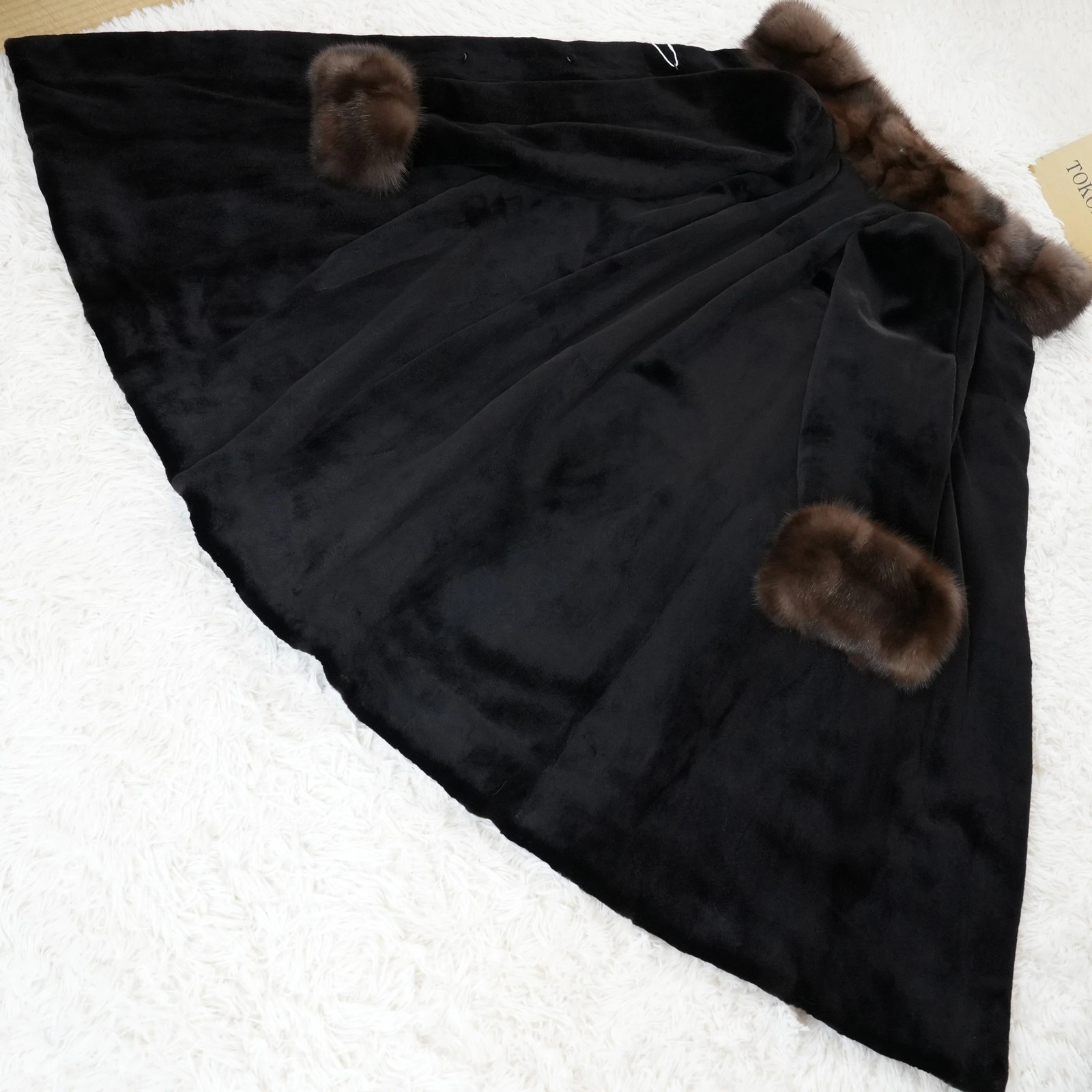 Shaved Mink and Russian Sable Trim Long Coat – Genuine Vintage Fur From Japan