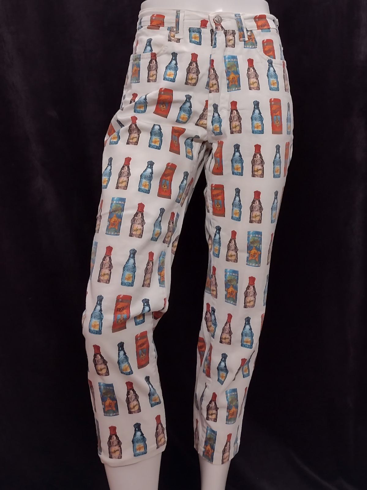 1990’s Funky Gianni Versace High waisted Colourful Perfume Bottle pattern Jeans
