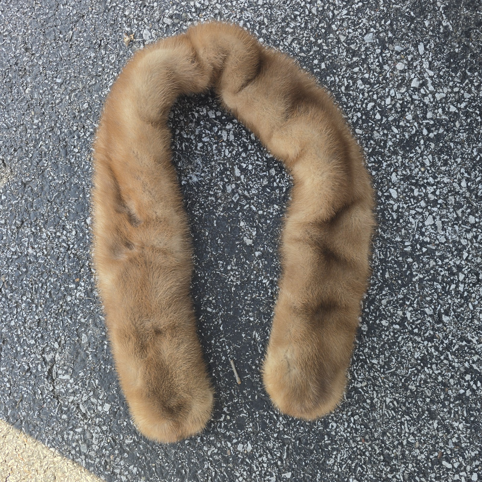Vtg Honey Blonde Mink Fur Collar Scarf Real Fur Wrap Whimsigoth Boho Y2K Glam