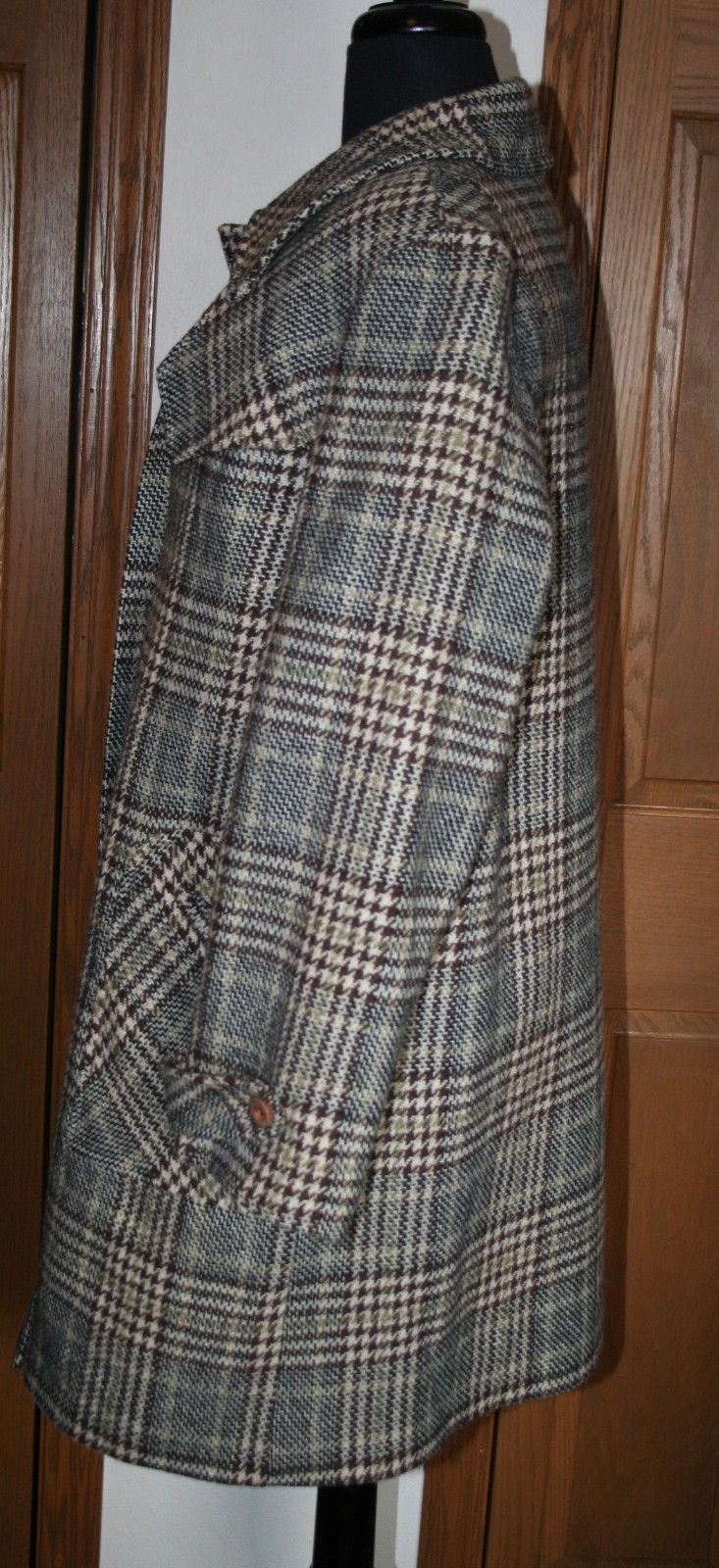 VTG Women’s Betty Rose Wool Plaid Tweed Coat S/M EUC Sherlock Holmes Style