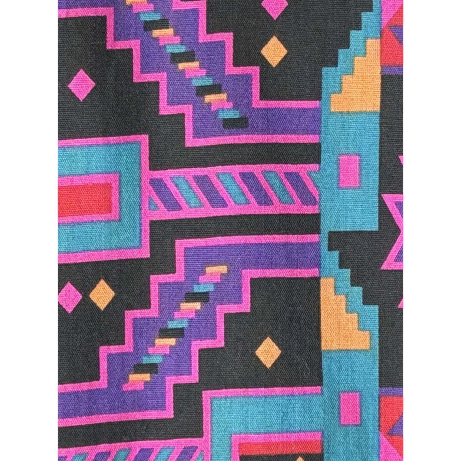 VTG Adobe 1993 Aztec Cotton Western Southwest Fringe Cropped Shirt Medium