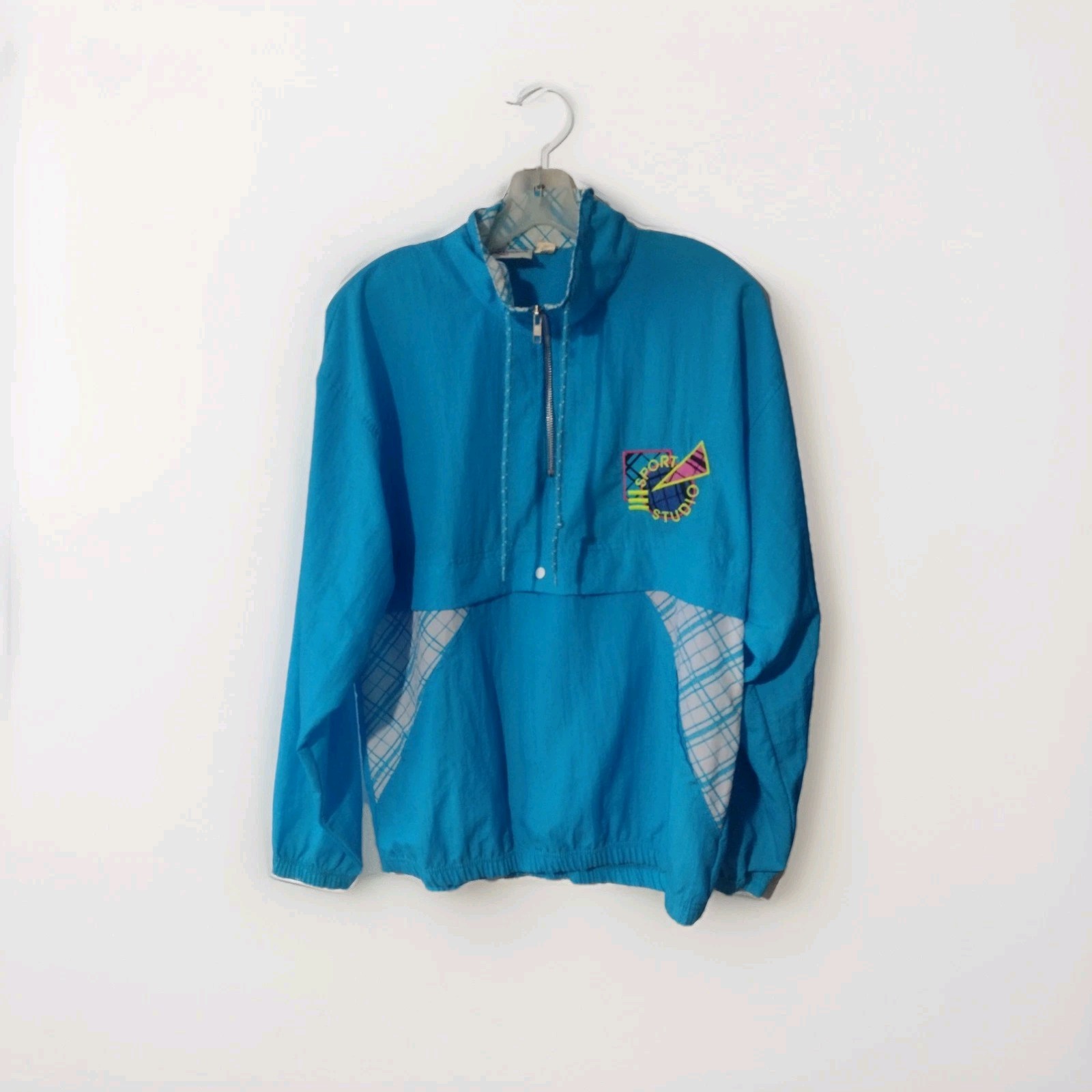 Vintage Wilson Jacket Womens Small Blue White Purple Nylon Windbreaker 1980s