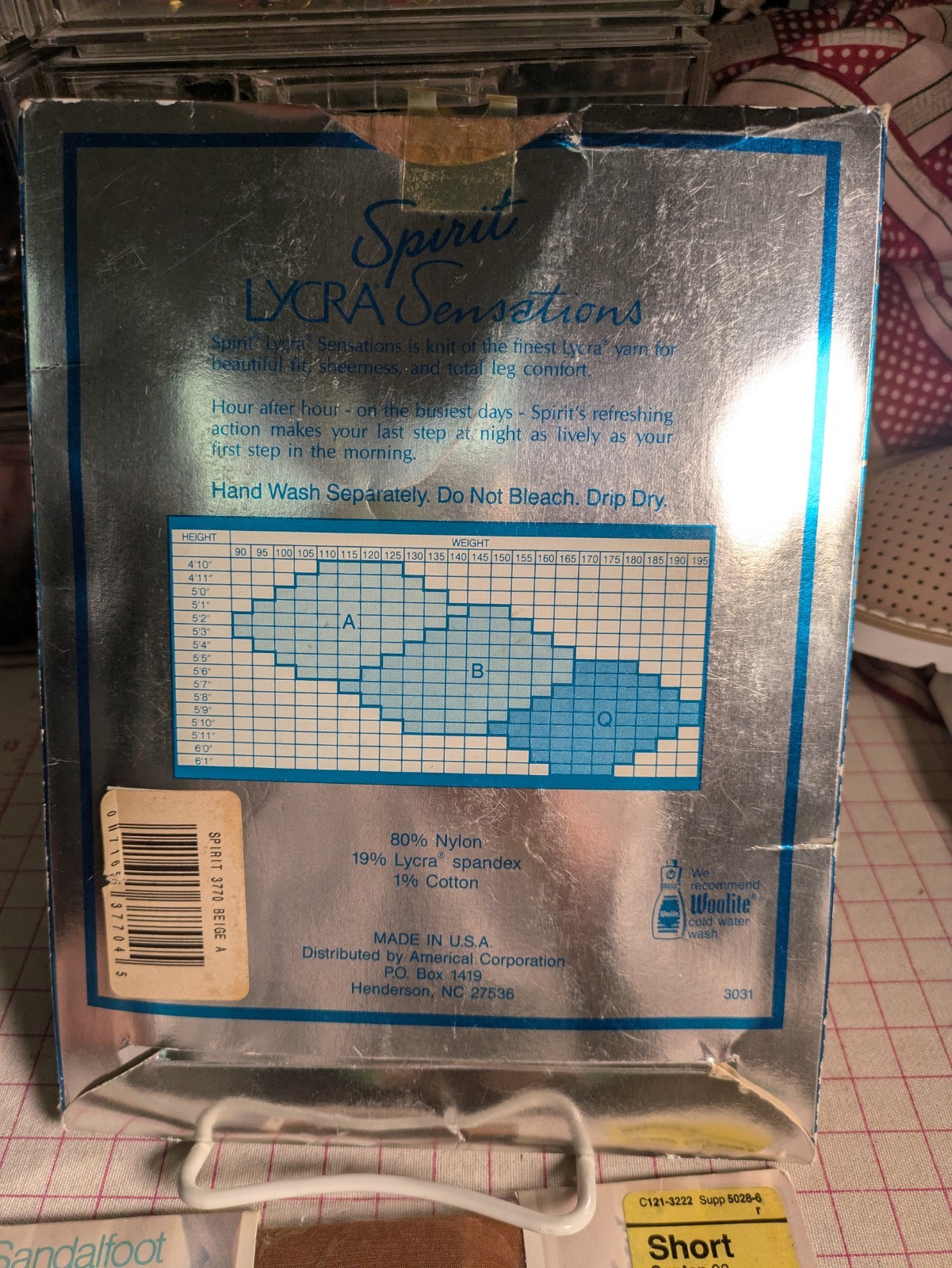 Vtg x3 Pantyhose JCPenney Spirit Lycra Control Sandalfoot Beige Sz A Short Sheer