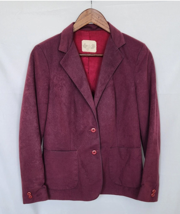 Vtg 70s Sears Place De La Mode The Fashion Place Burgundy Blazer Womens Med