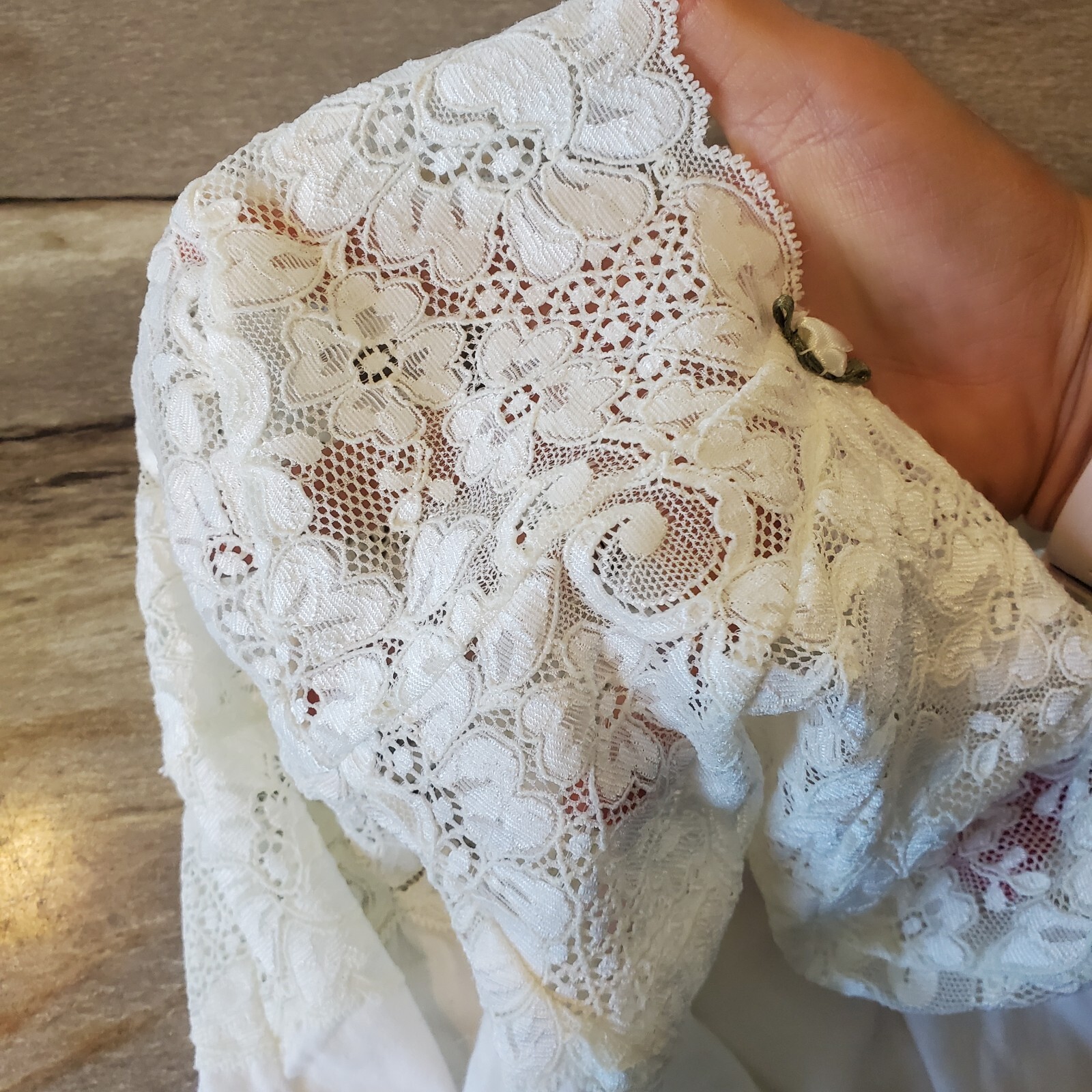 Vintage Y2K Victoria Secret Cream White Lace Slip Nightie Pajamas Negligee LG