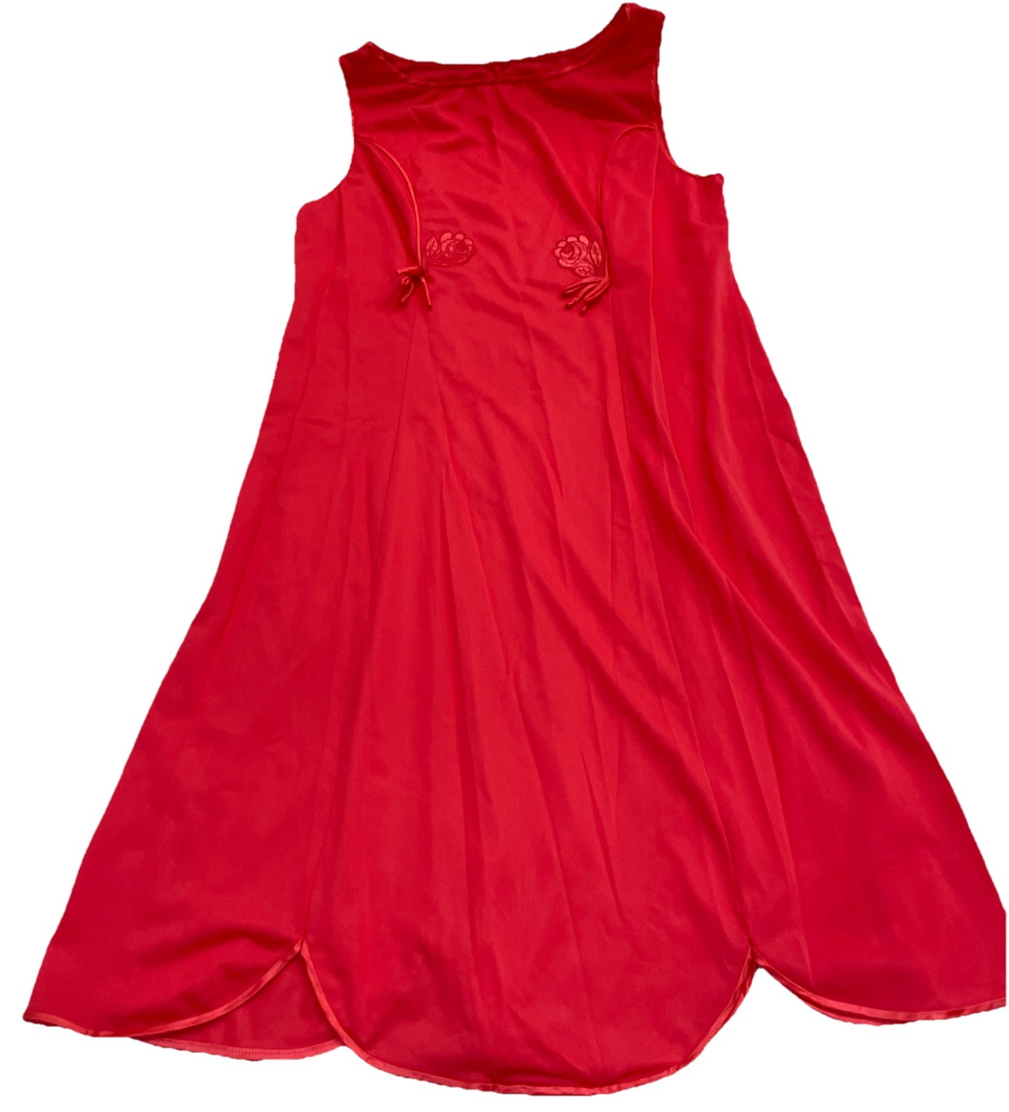 Vintage Women’s Coral 4-Piece Sleep Set Pajama W House Coat Feminine Romantic