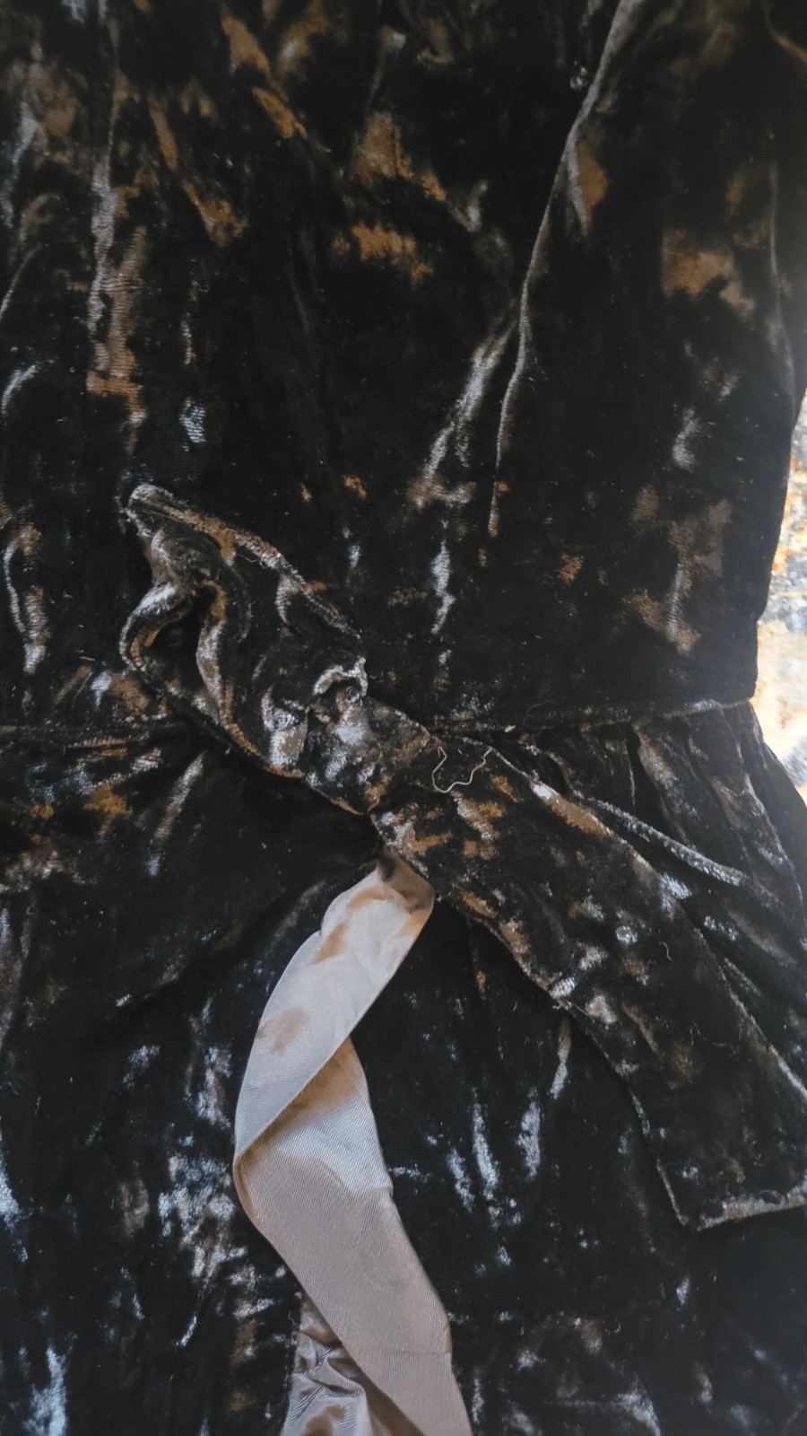 Vintage Black Velvet Maxi Dress Long Sleeve Formal Evening Dress