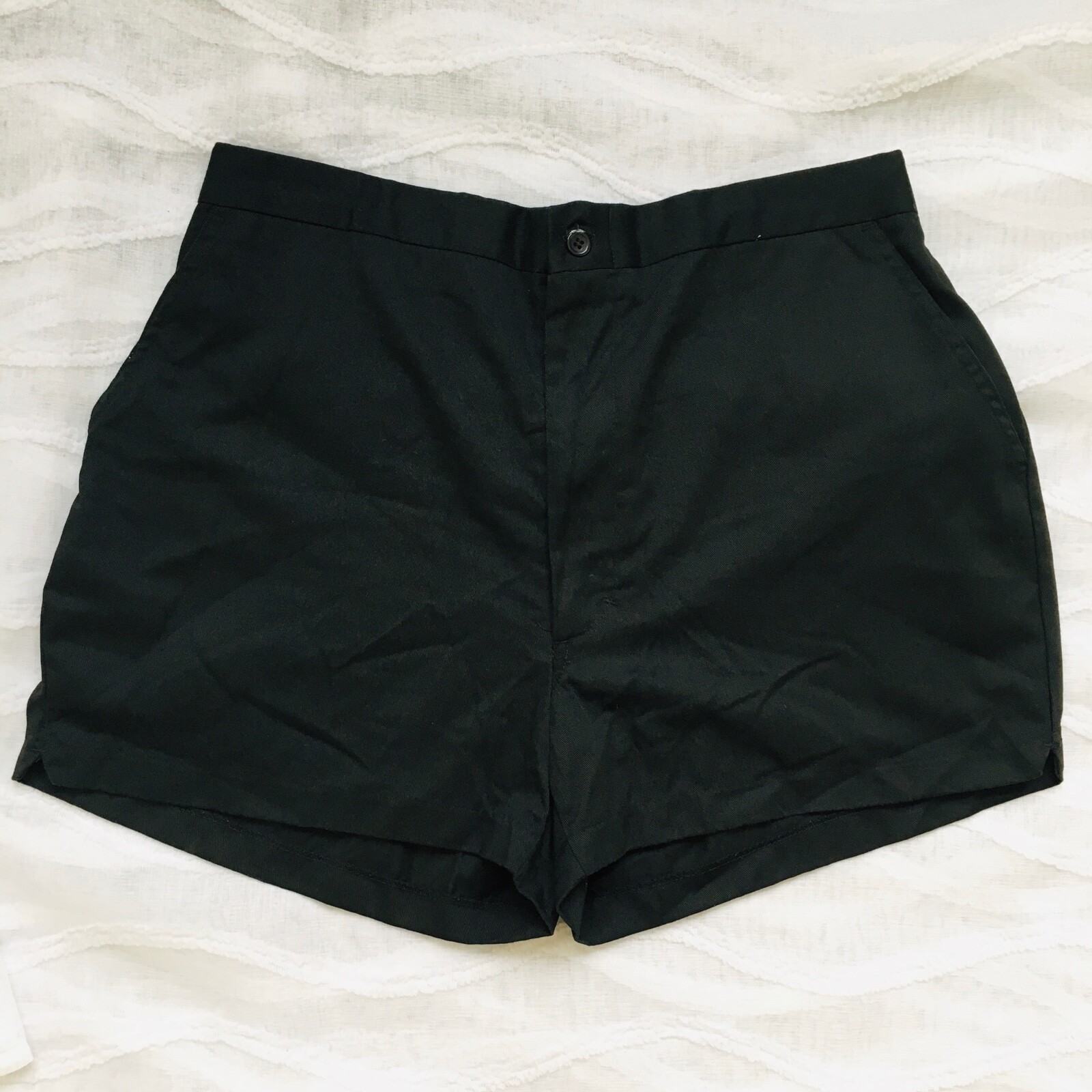 Vtg McGregor High Waisted Flat Front Elastic Waist Shorts Sz L Pocket