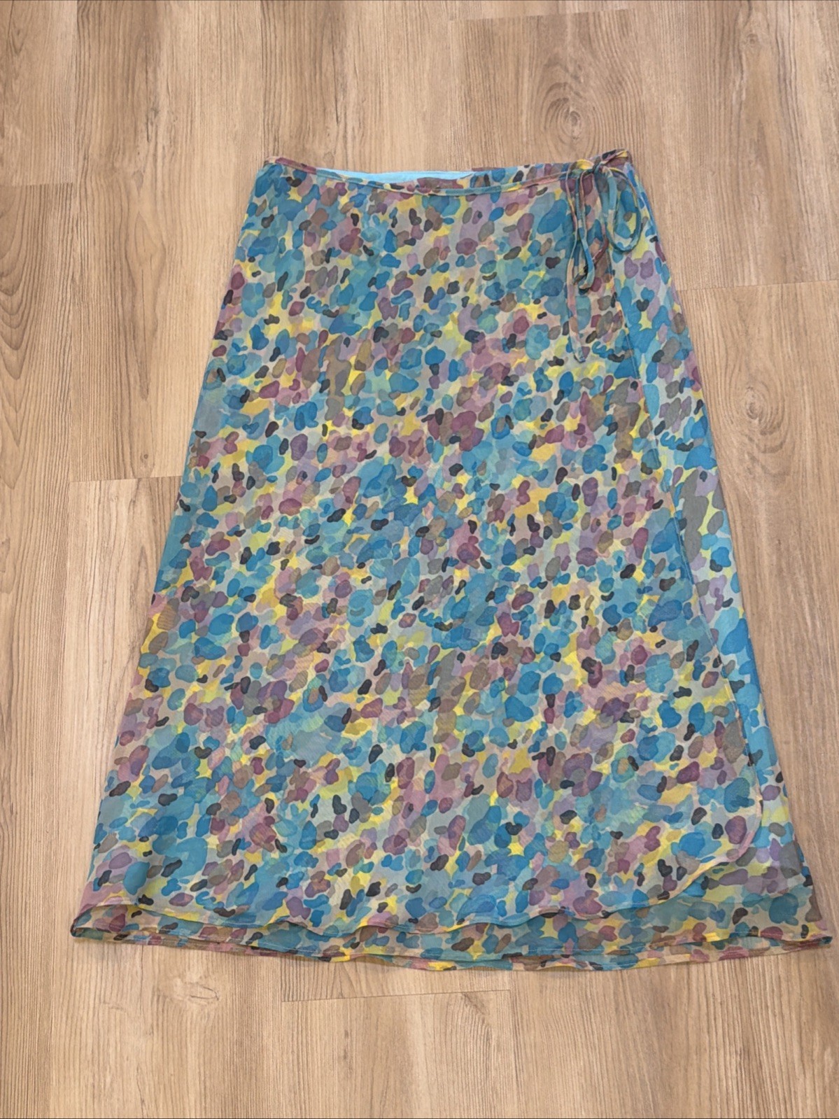 Vintage 90s Y2K Midi Skirt Womens Medium Chiffon Wrap Style Romantic Fairycore