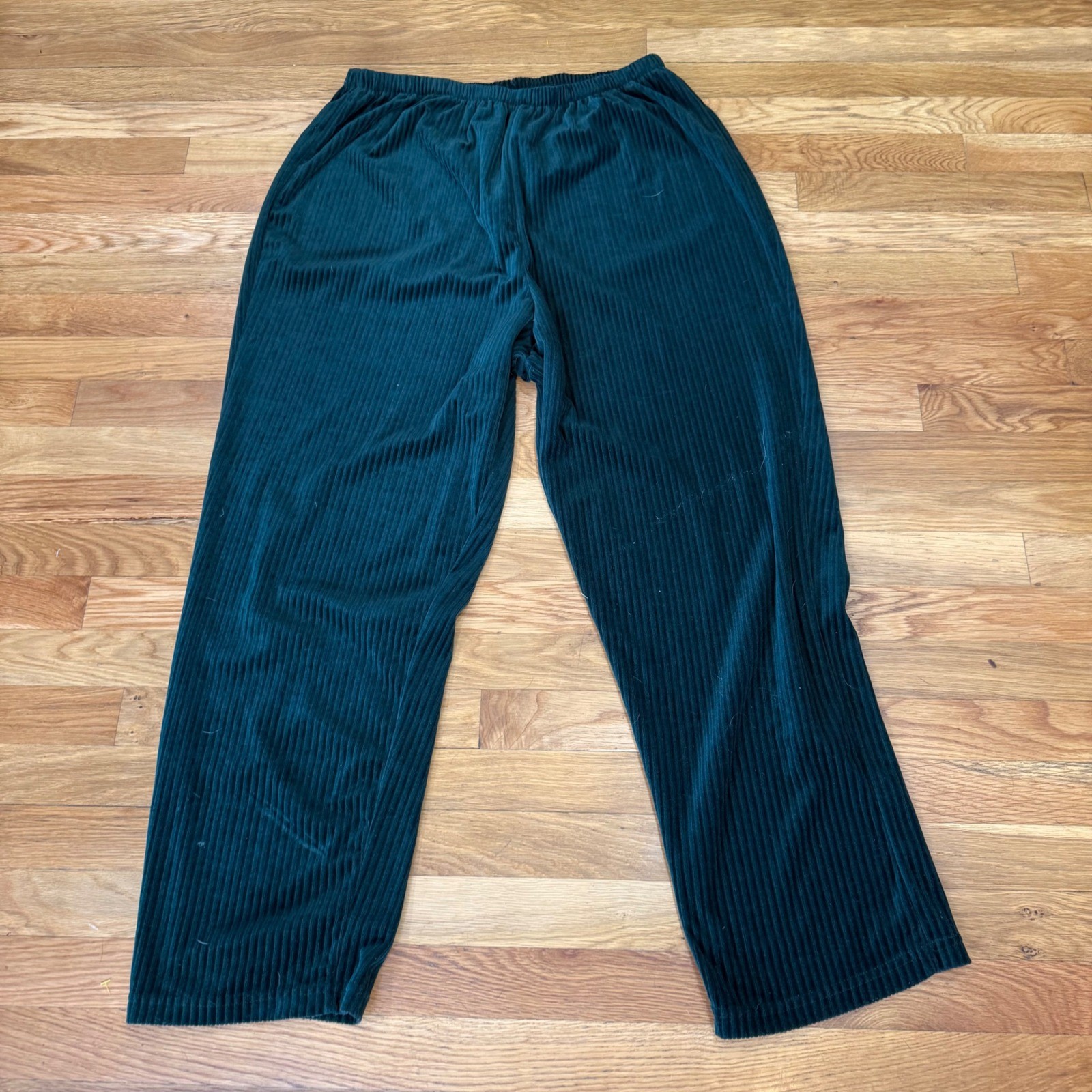 Miranda K Vintage Forest Green Ribbed Velour Lounge Set 2 Piece Plus Size 20W