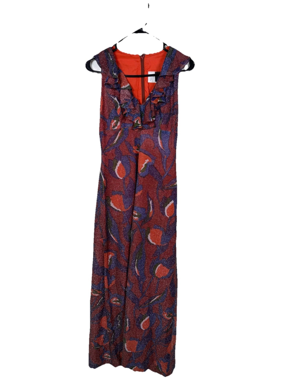 Vtg 70s Saba California Lurex Maxi Dress Tagged 10 Modern Size 2/4 Stunning EUC