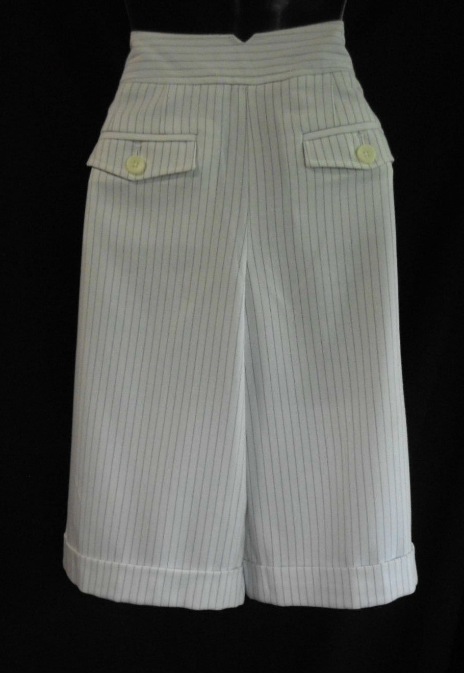 Vintage Apt.9 1990’s Shorts Size 12 NWT White Stripe Blend Cuff Pockets Wide Leg