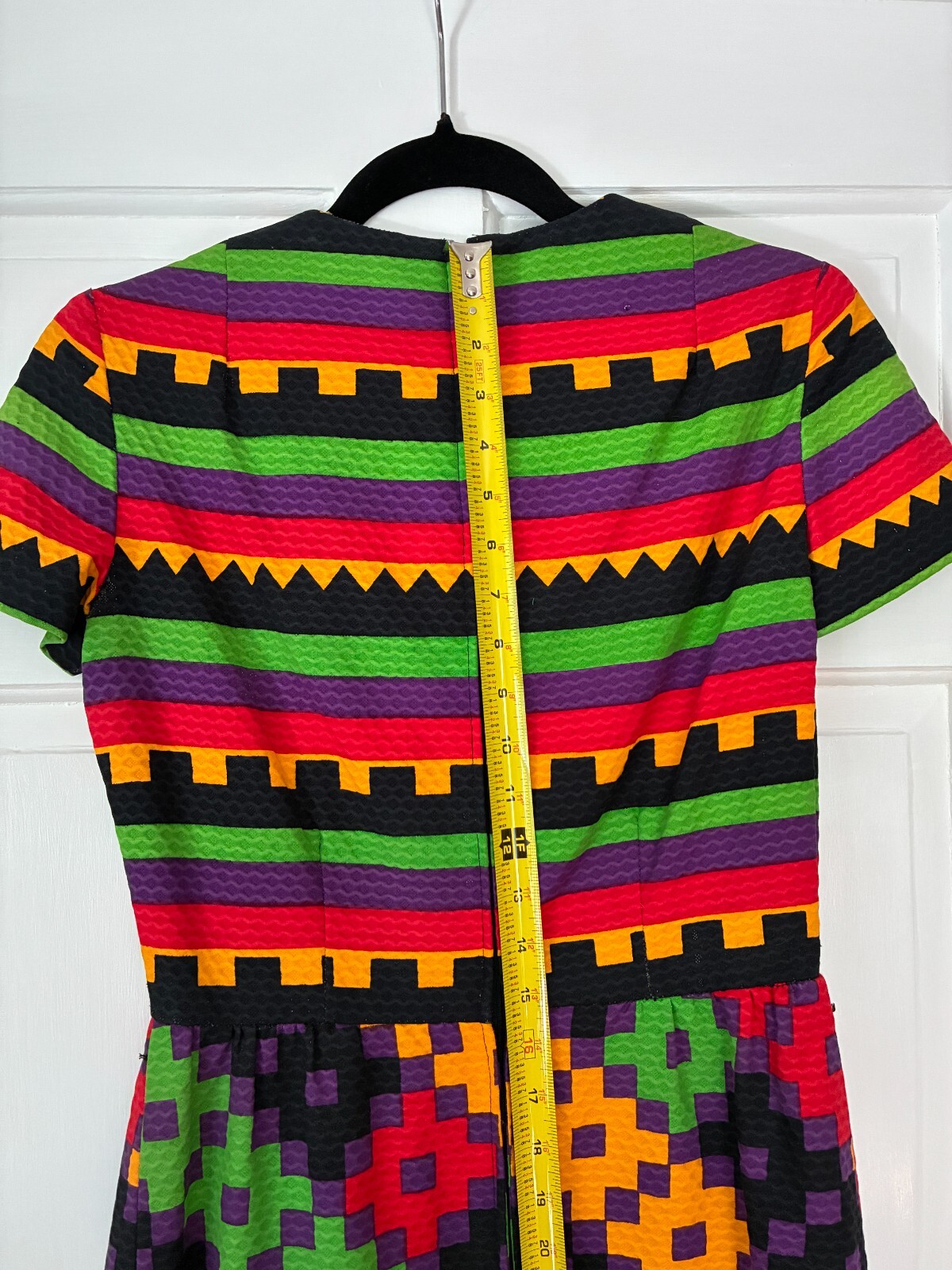 Excellent Cond 1970’s Lanvin geometric print maxi dress || vtg sz 8, modern 4/6