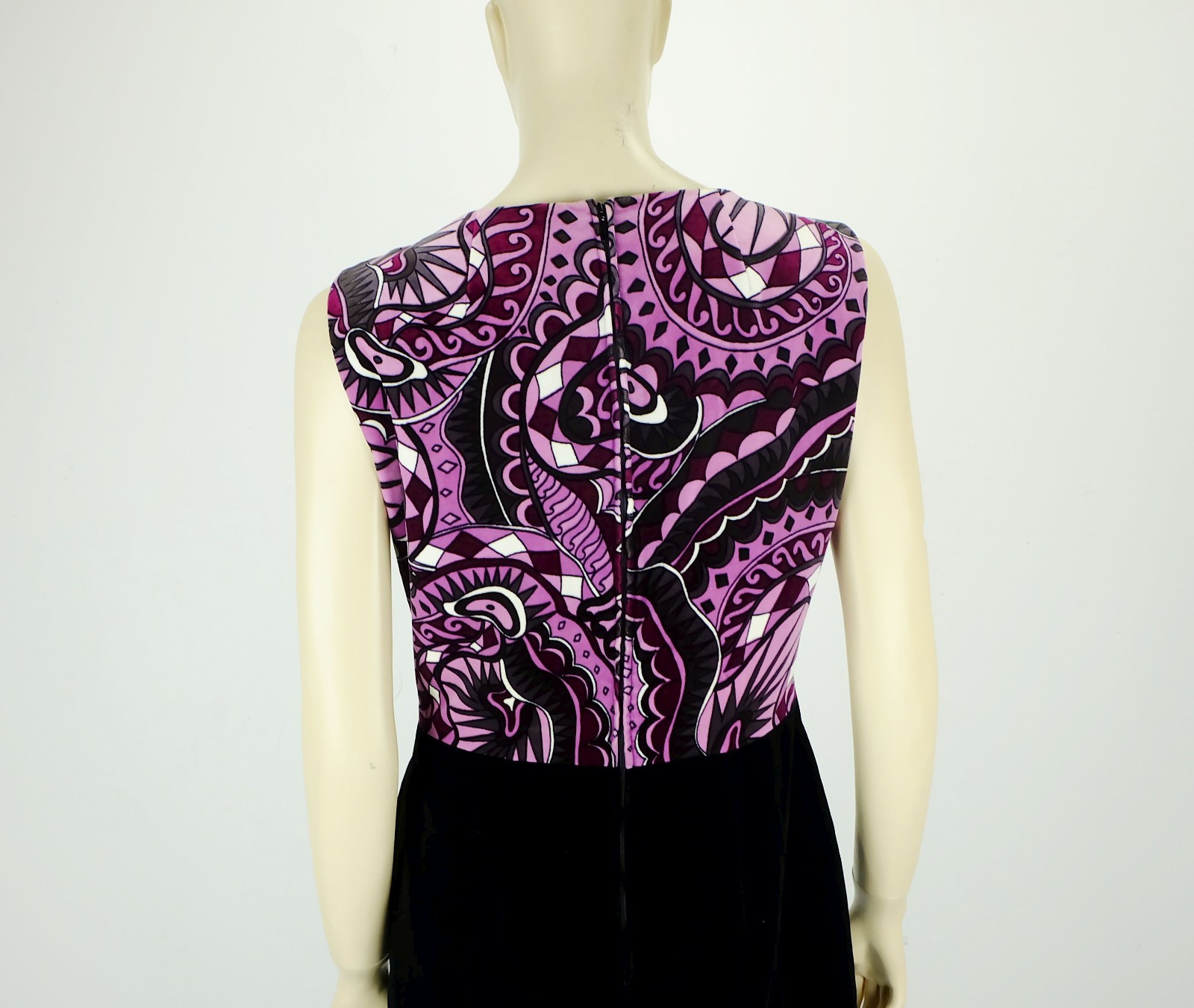 long dress velvet dress vera mont paris size 38 pop art pattern vintage 70s