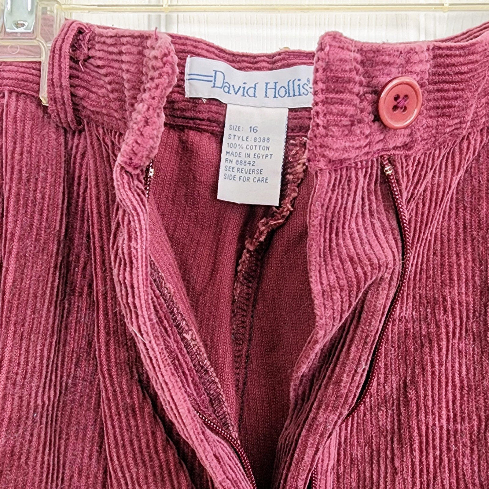 Corduroy Shorts 80s RETRO Maroon High Waist Pleated Wide Leg Size 16 MOM Vintage