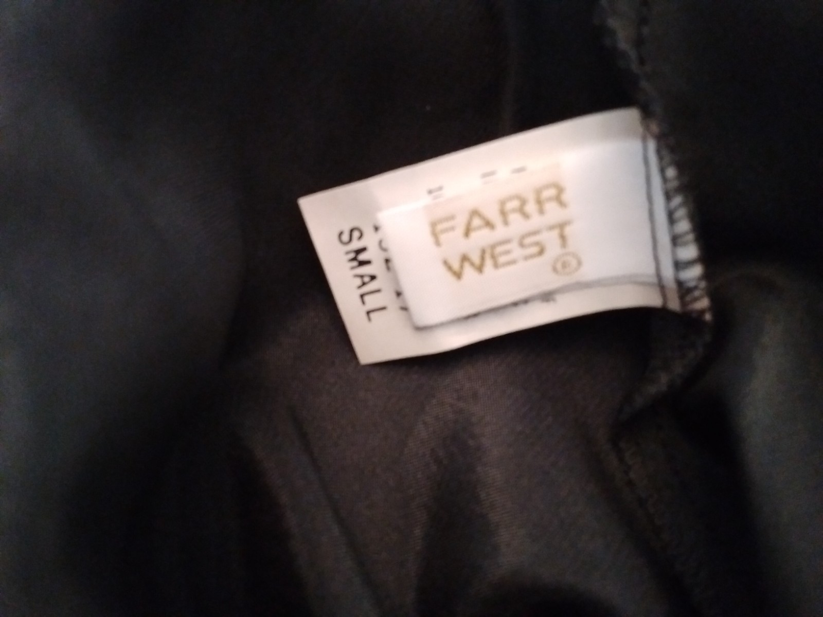 Vintage FARR WEST Shiny SATIN Half SLIP Skirt Black Wet Look Small #152-17