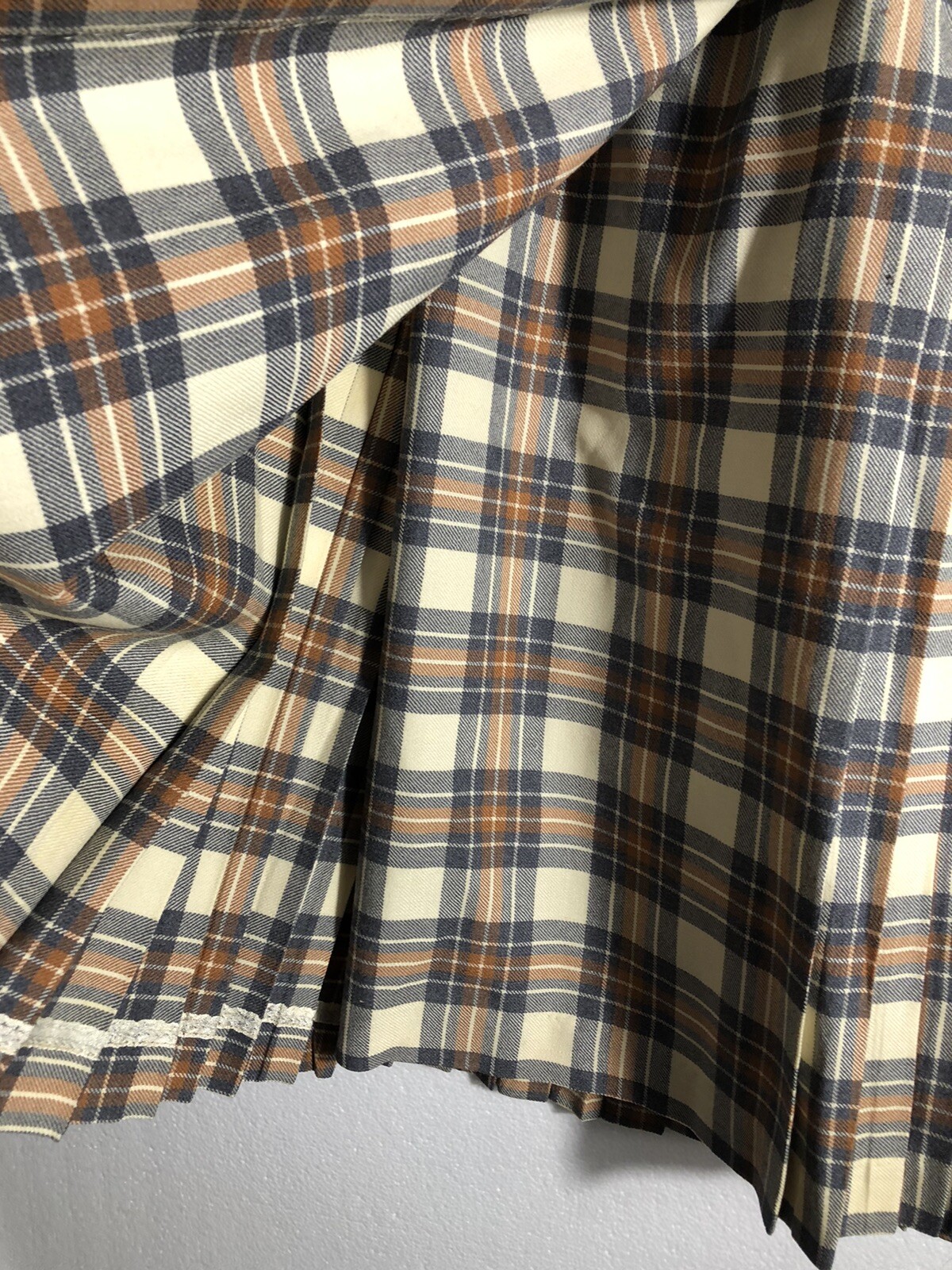 ALJEAN Canada Fine Wool Plaid Pleated Vintage 1976 Skirt Tartan 26” WAIST