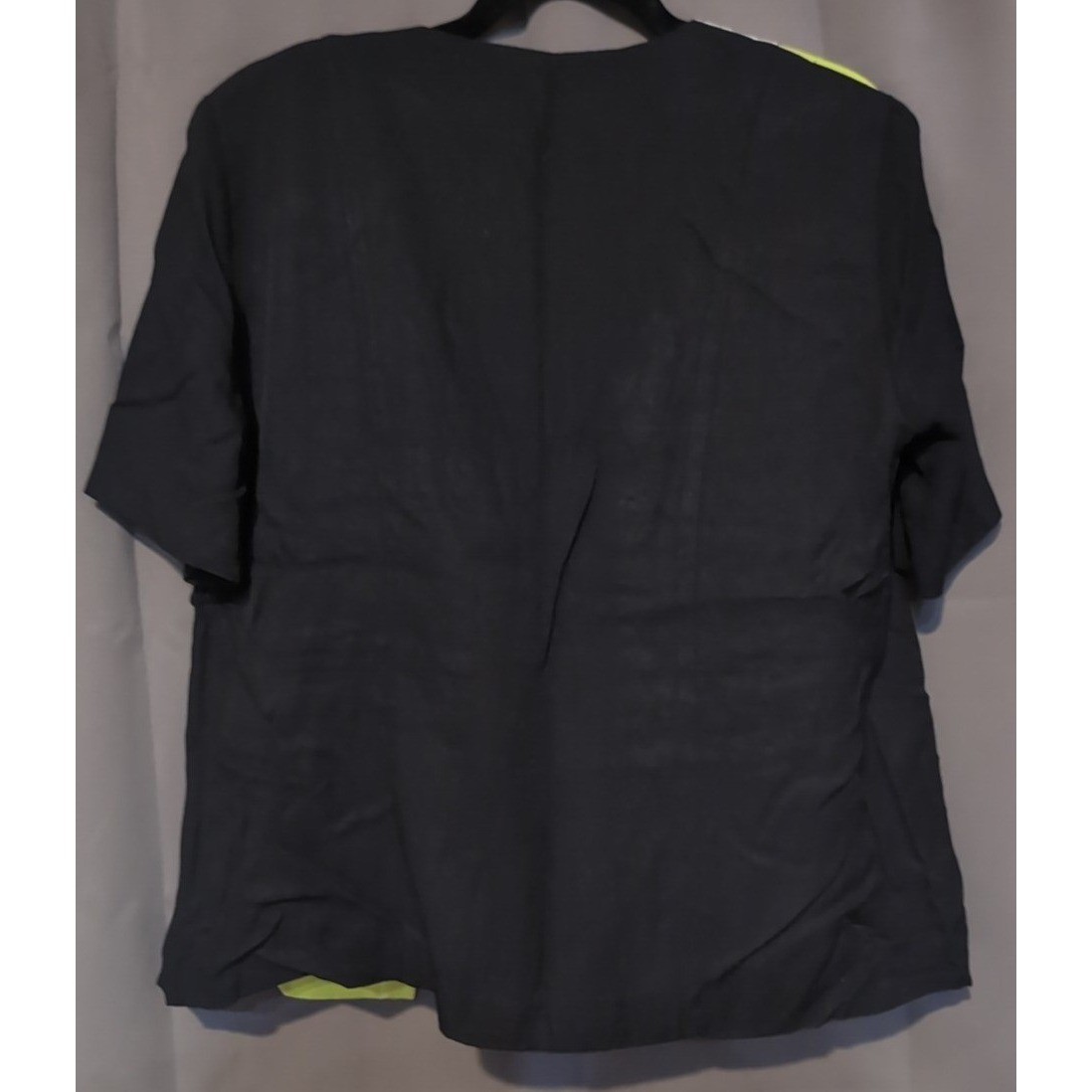 Betsy’s Things Vintage 90s Colorblock Horsebit Zip Front Top Lime Green Black 16