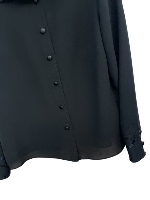 Florentine Soriee Black Sheer Tunic Sequin Dressy Elegant Holiday Blouse 12