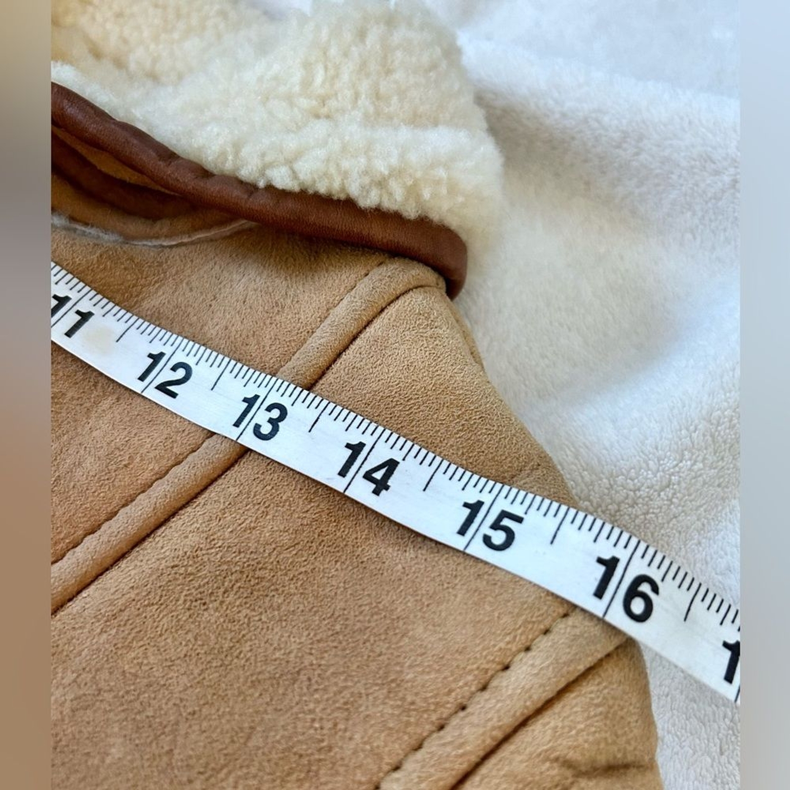 Vintage 100% Leather Suede Shearling Coat French Creek Sheep and Wool Co sz 12