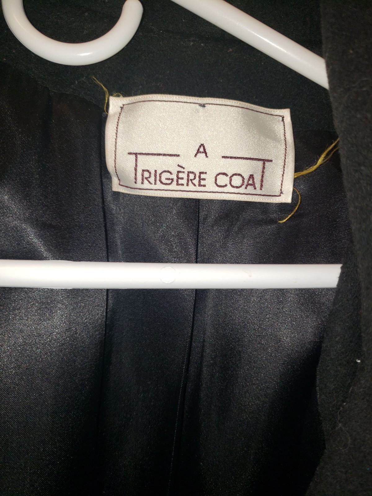 Vintage Pauline Trigere Full-Length Black Wool Women’s Dress Coat Trench Coat 12