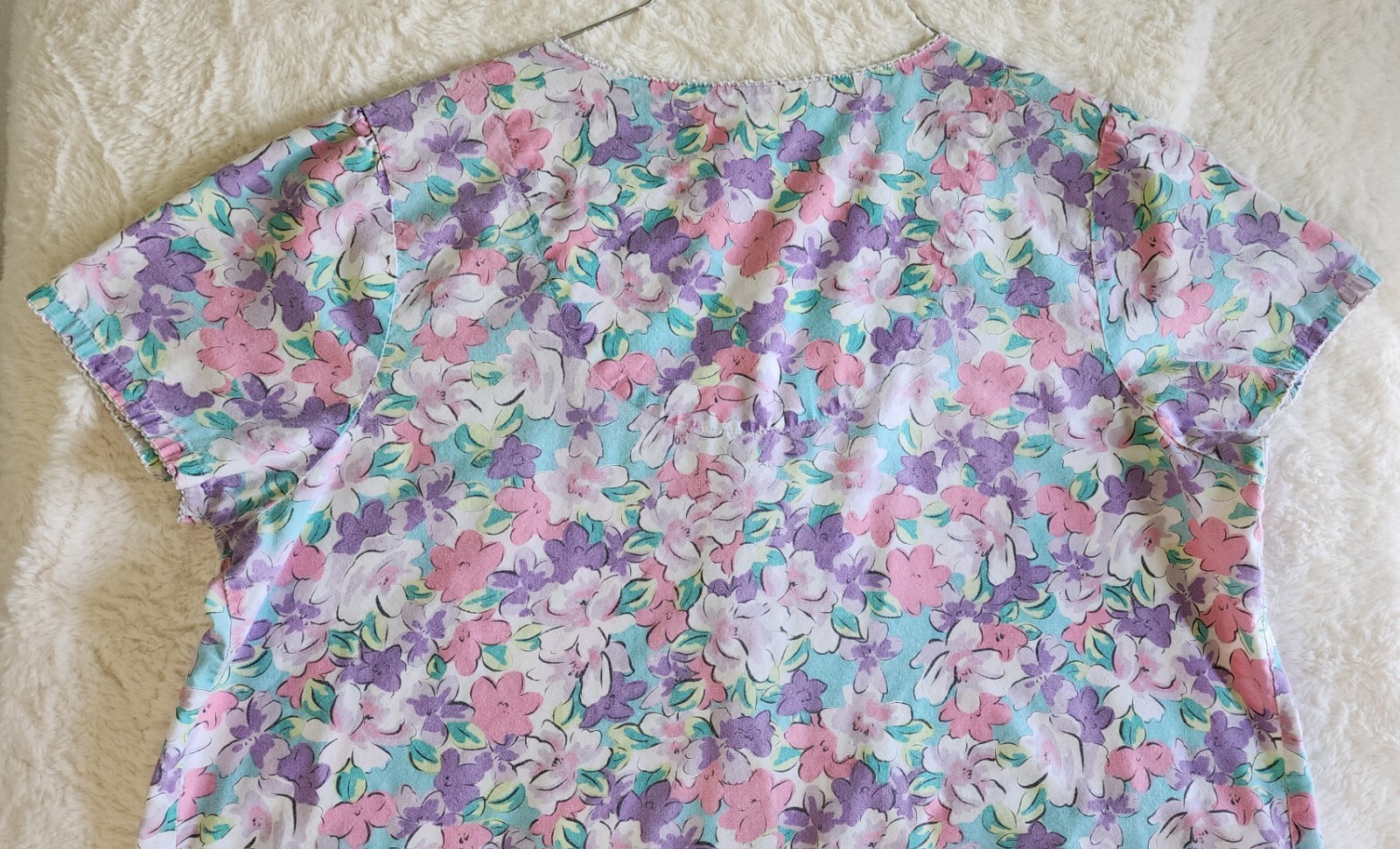 Vintage K-Mart PINK With Pearl Style Snap Closure House Coat Duster Nightgown L