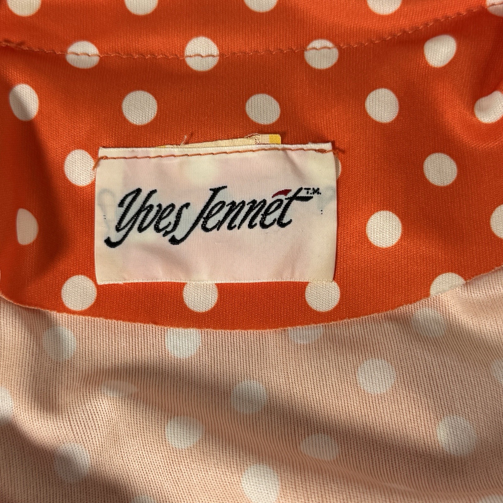 Vintage Polka Dot 2 Piece Set Orange Blouse Camisole Belt Retro Pin Up S