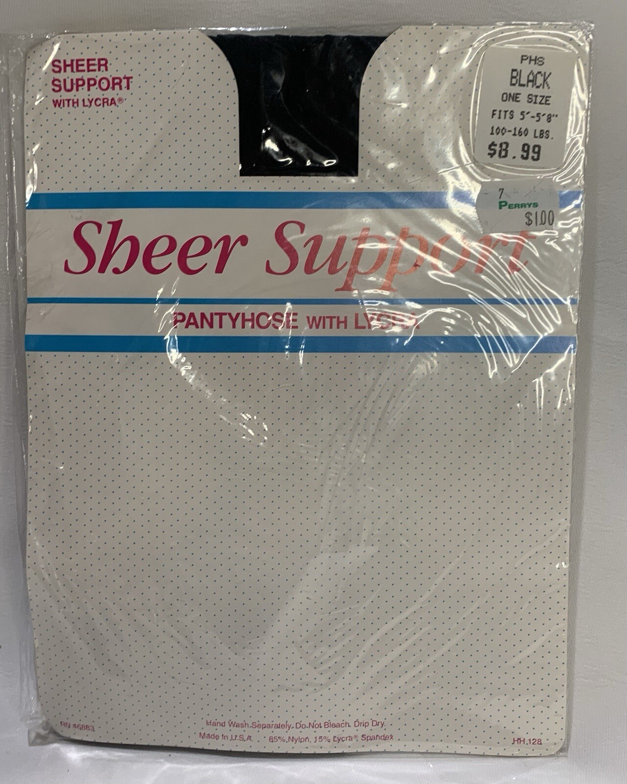 Vtg Sheer Support Pantyhose Black/Off Black/Coffee 3 Pkgs Lycra/Nylon One Sz
