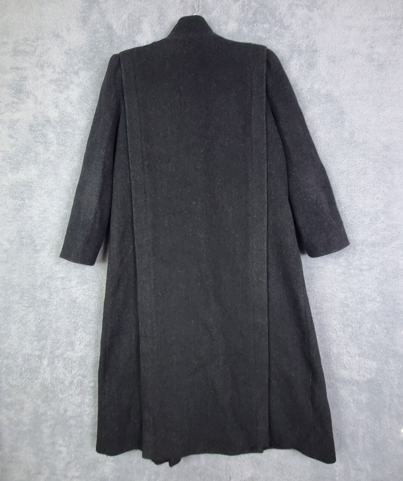 Vtg 70s Womens Jacket Size Medium Gray Wool Cashmere Blend Trench Coat ILGWU